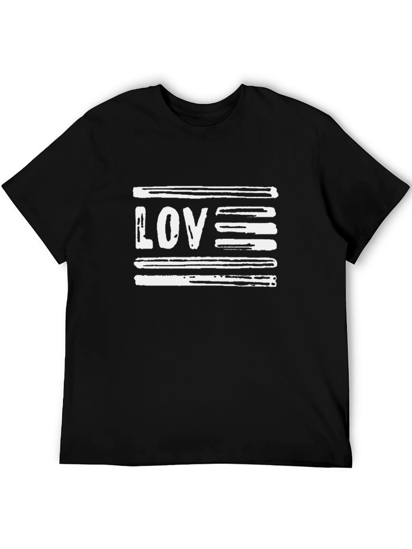 Love Stripes Black Graphic Tee
