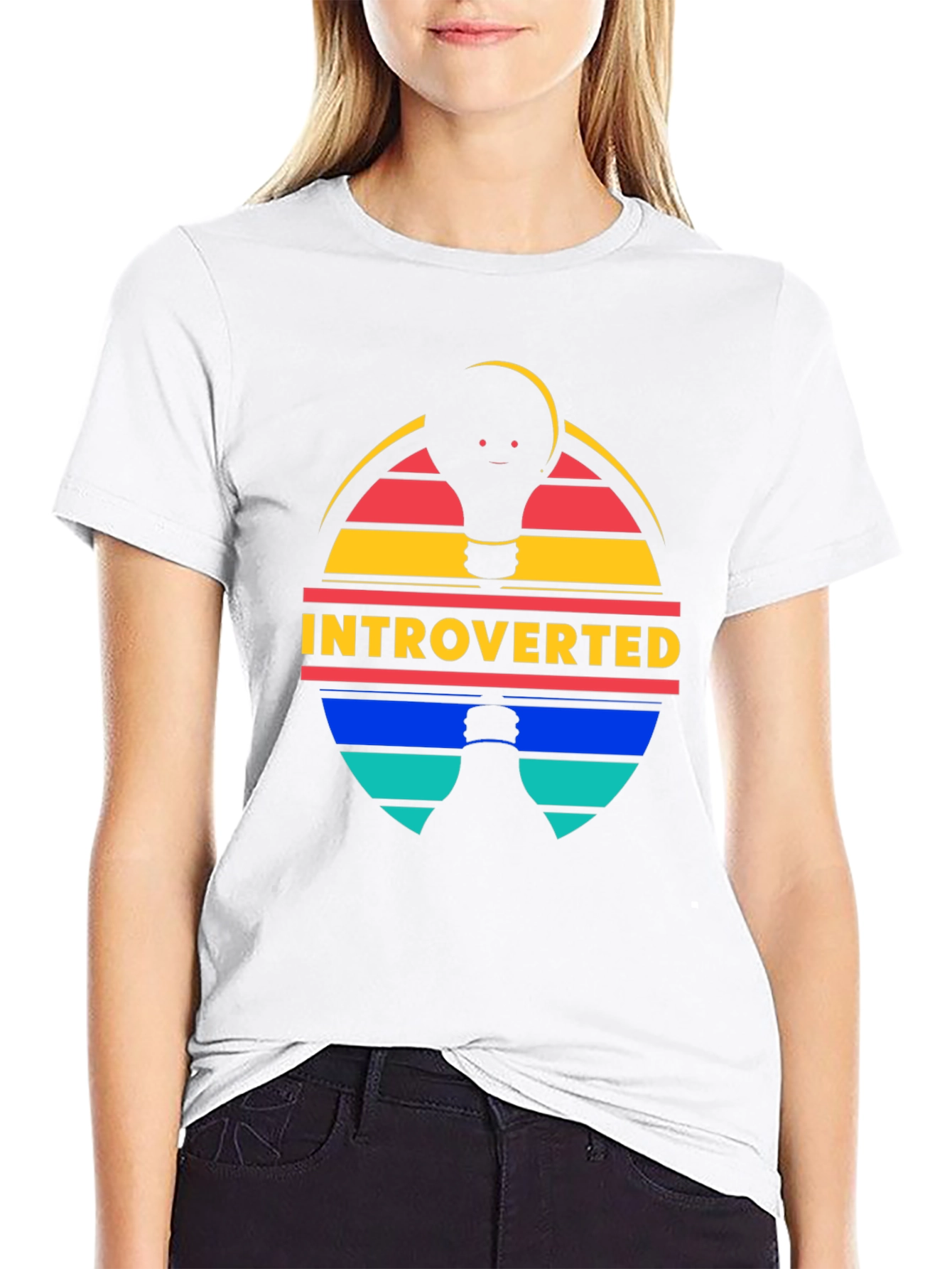 Introverted Lightbulb T-Shirt - Comfortable Black Tee