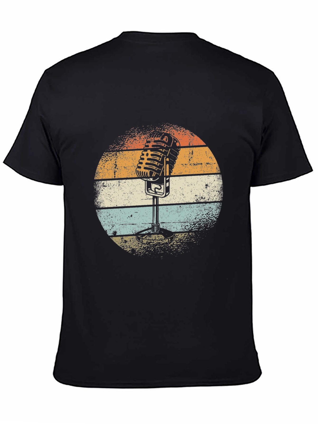 Retro Microphone Graphic Tee - Classic Style