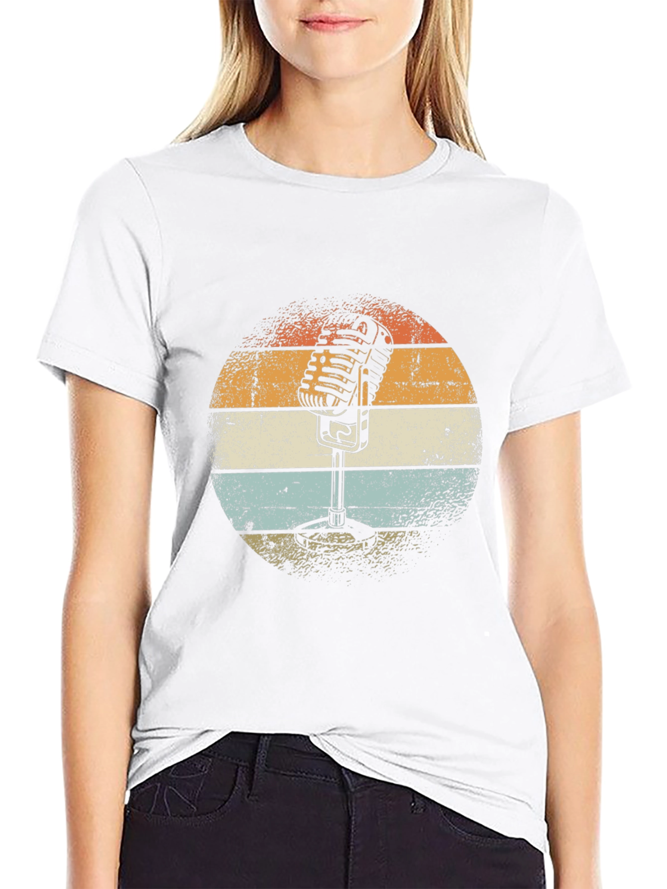 Retro Microphone Graphic Tee - Classic Style