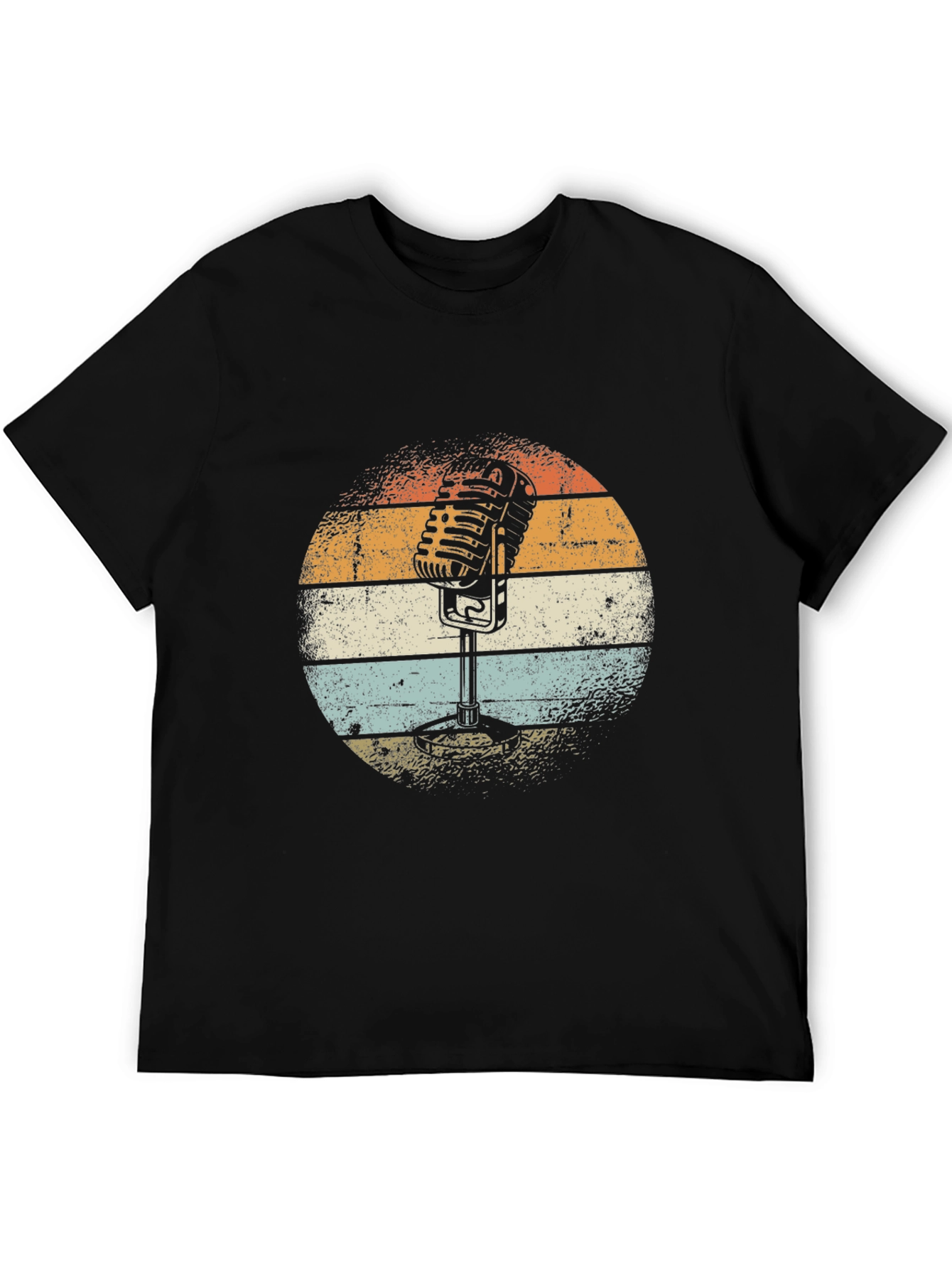 Retro Microphone Graphic Tee - Classic Style