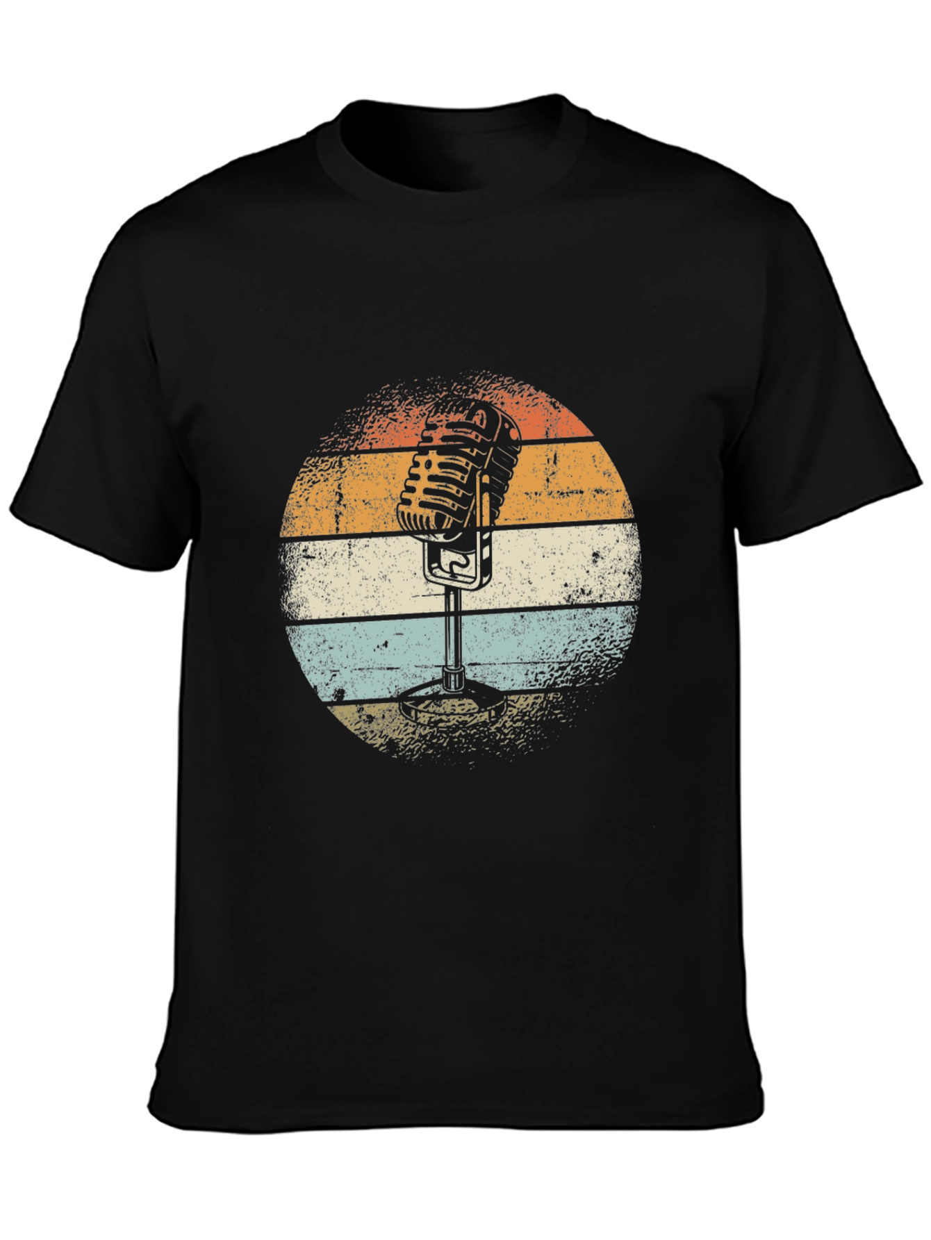 Retro Microphone Graphic Tee - Classic Style
