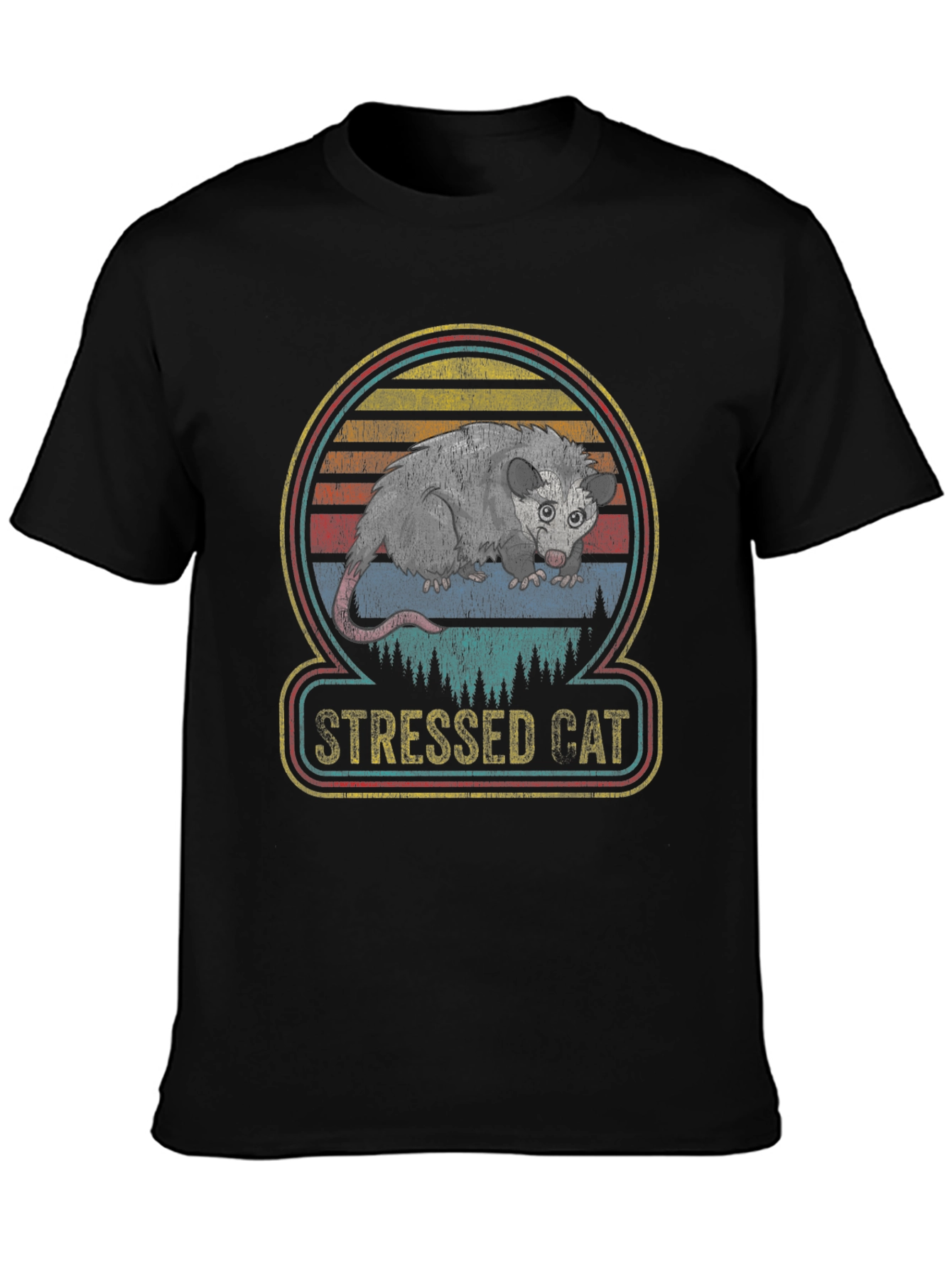 Stressed Cat Opossum Graphic Tee