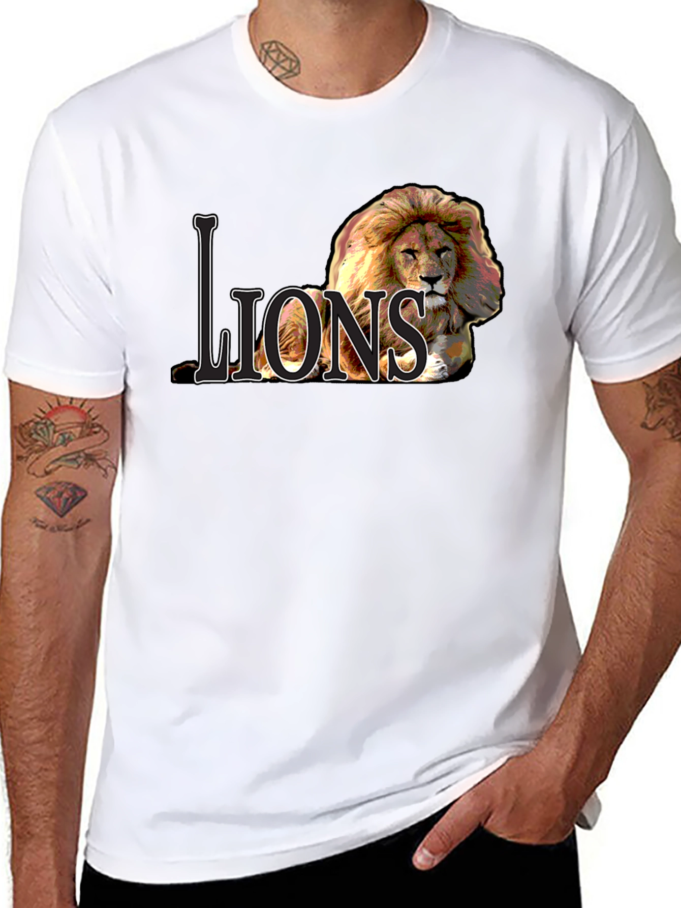 Lions Graphic Tee - Bold Lion Design