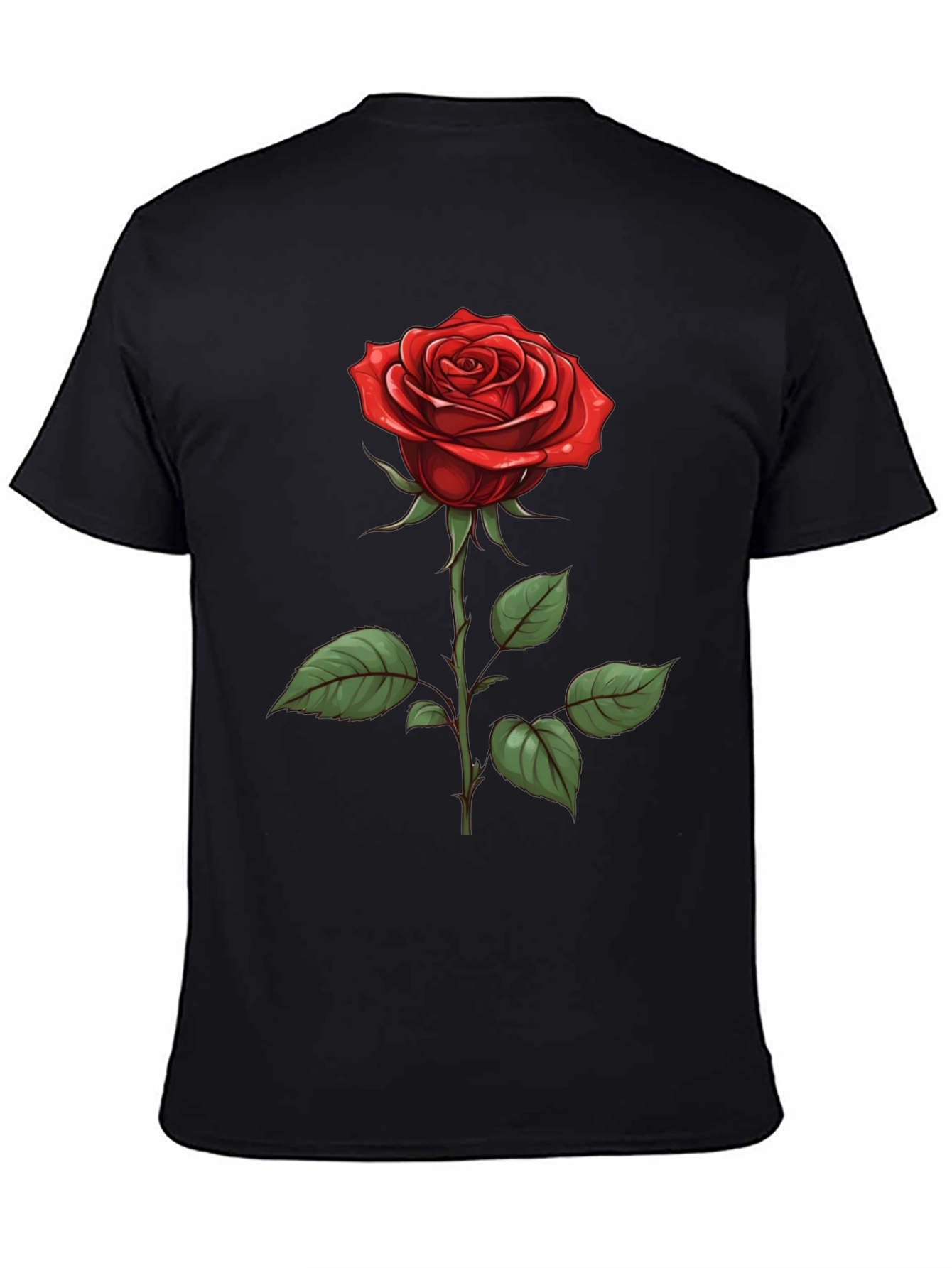 Rose Graphic Tee - Classic Black T-Shirt