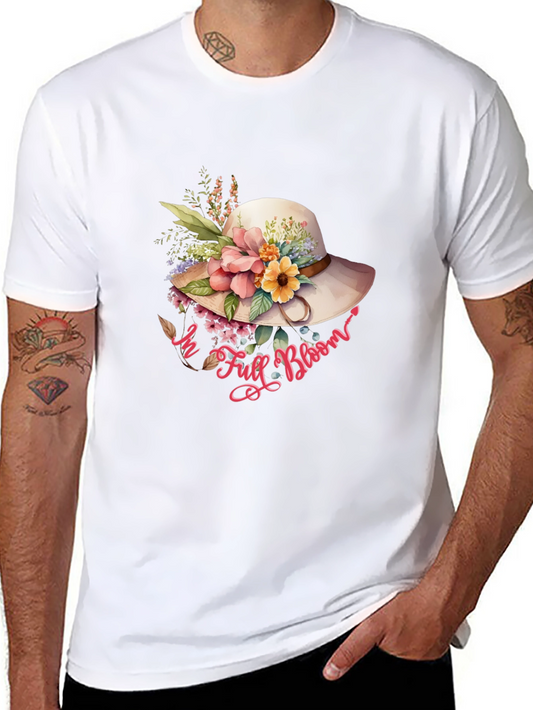 Floral Hat T-Shirt - In Full Bloom Design