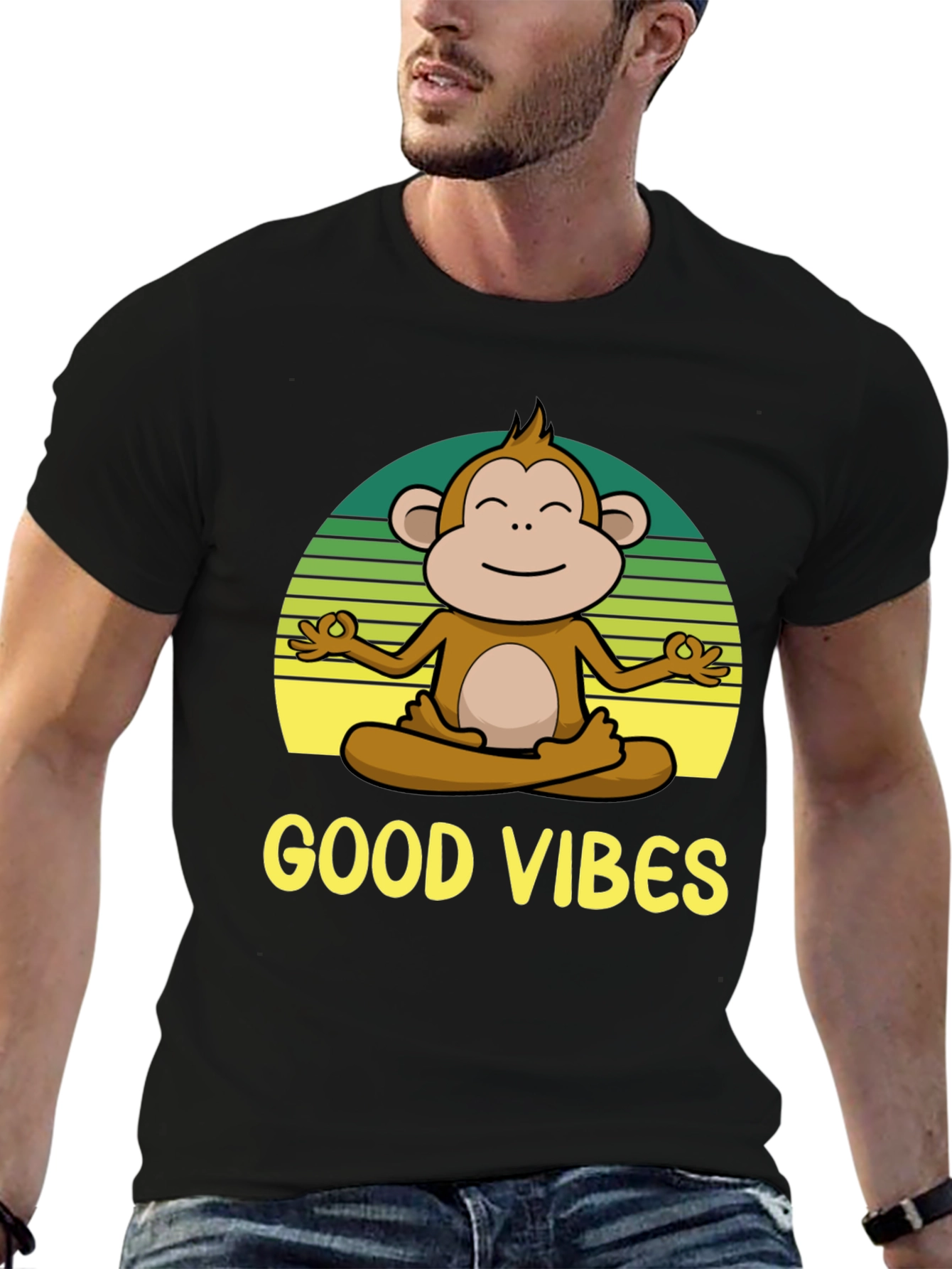 Yoga Monkey Good Vibes T-Shirt