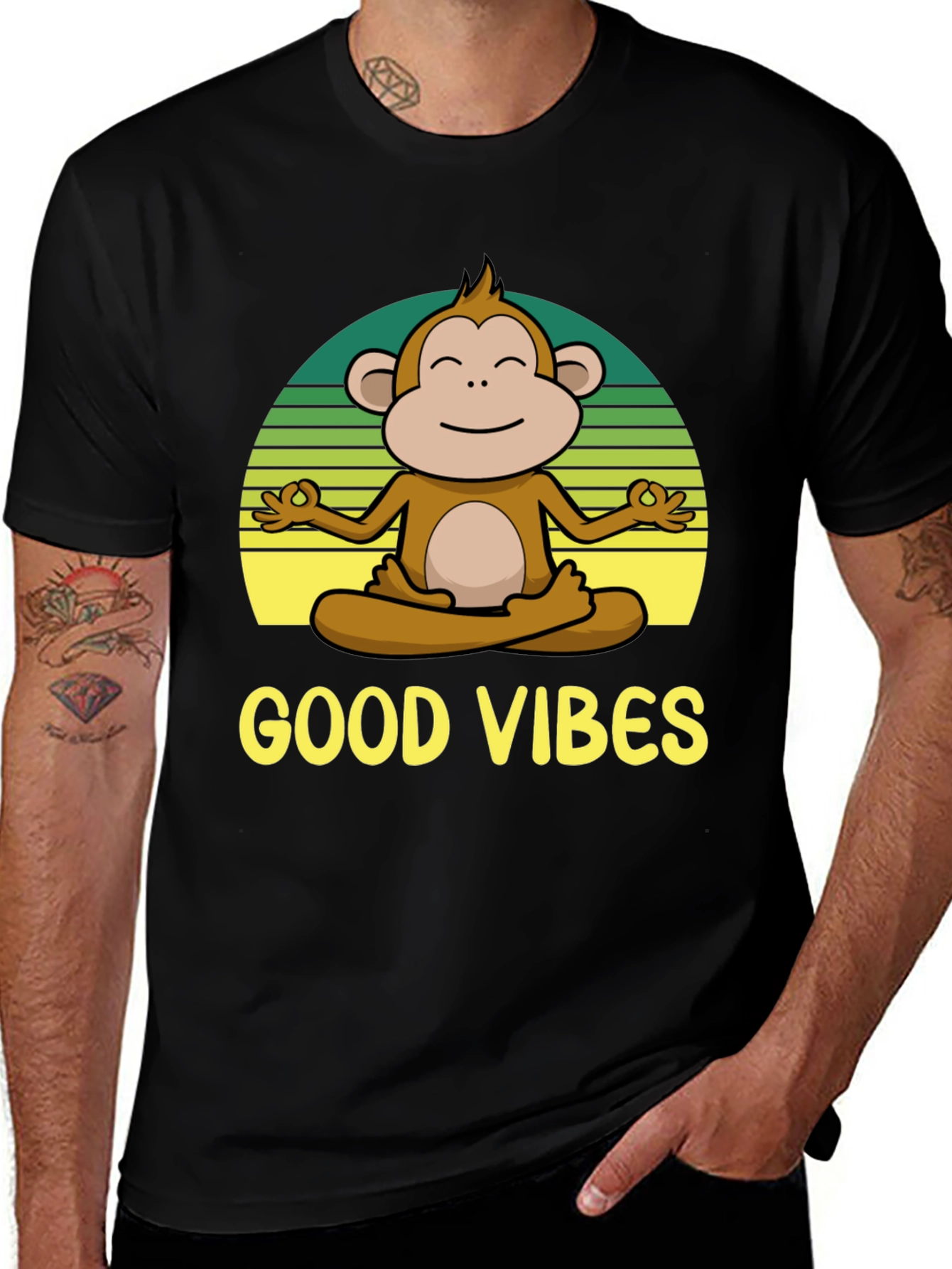 Yoga Monkey Good Vibes T-Shirt