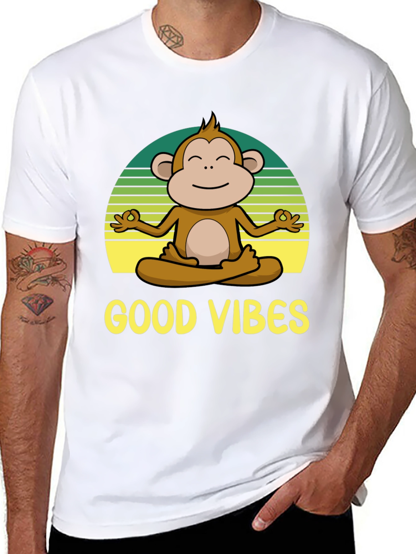 Yoga Monkey Good Vibes T-Shirt