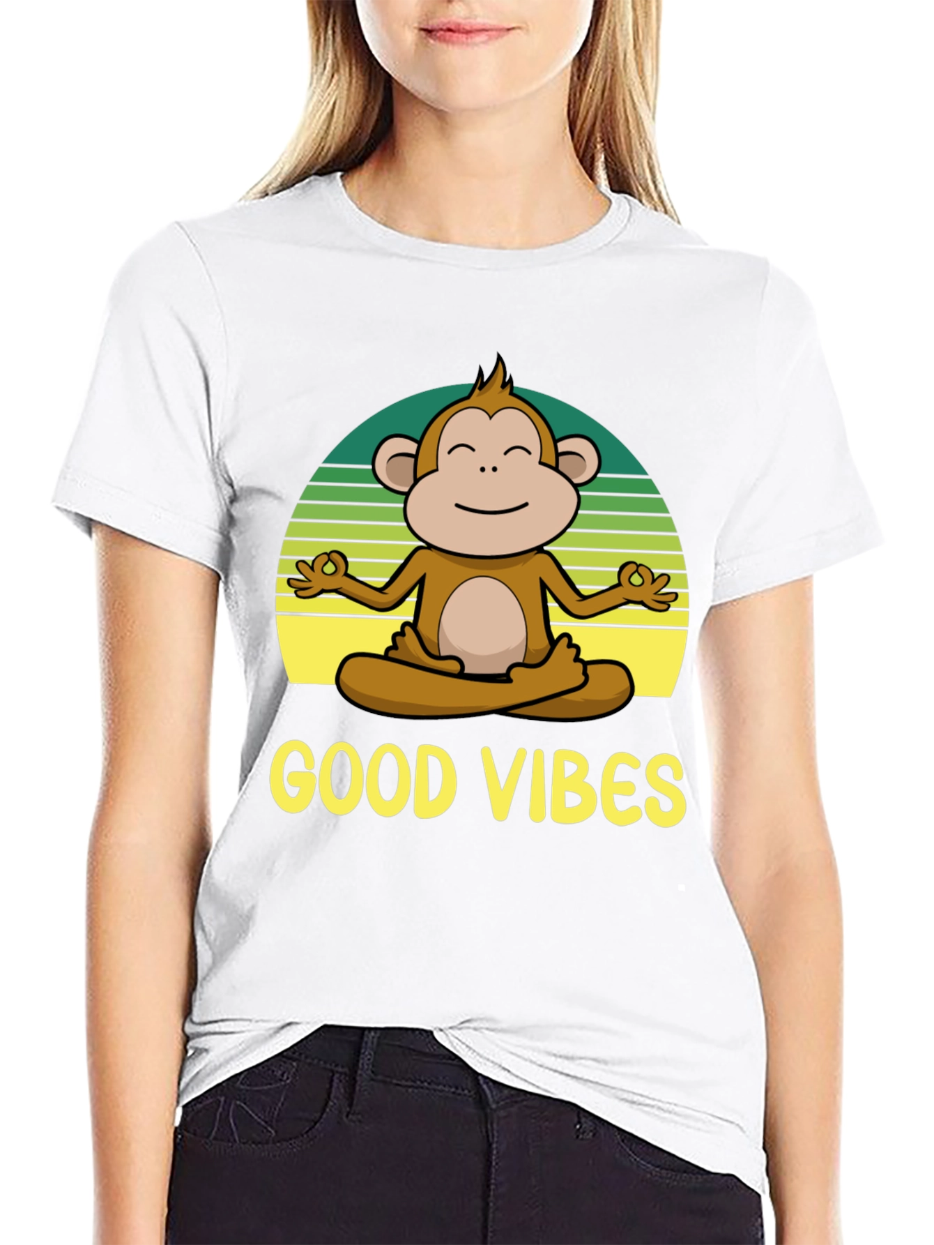Yoga Monkey Good Vibes T-Shirt