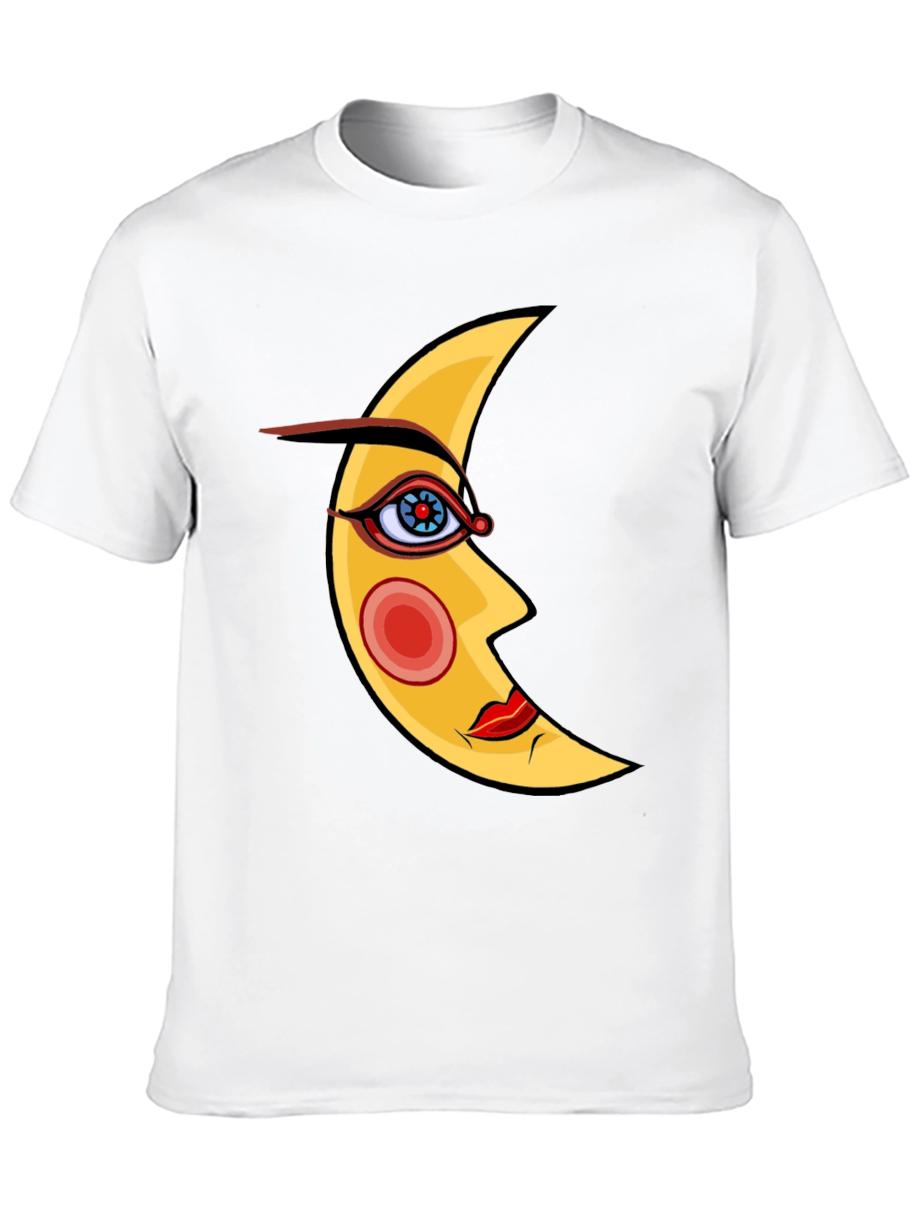 Mystic Moon Face Black T-Shirt