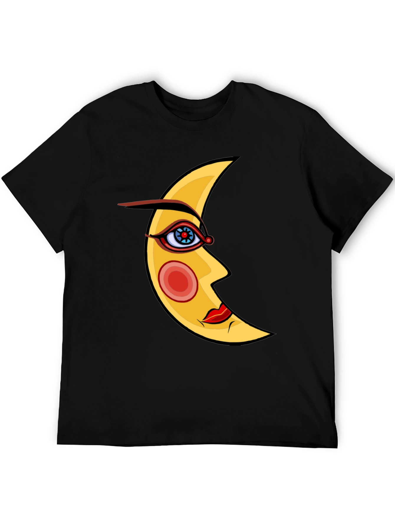 Mystic Moon Face Black T-Shirt