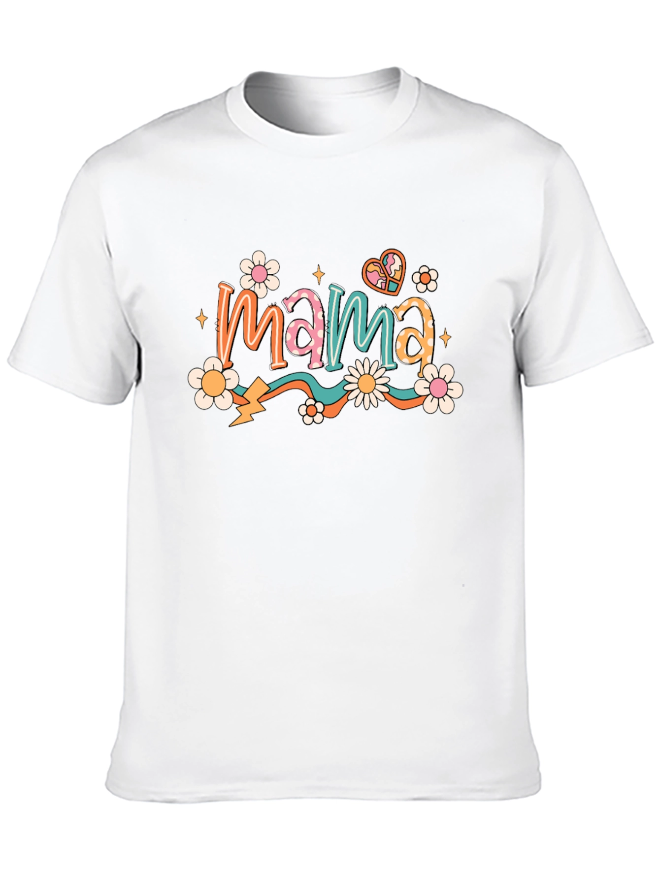 Retro Mama T-Shirt - Black Floral Graphic
