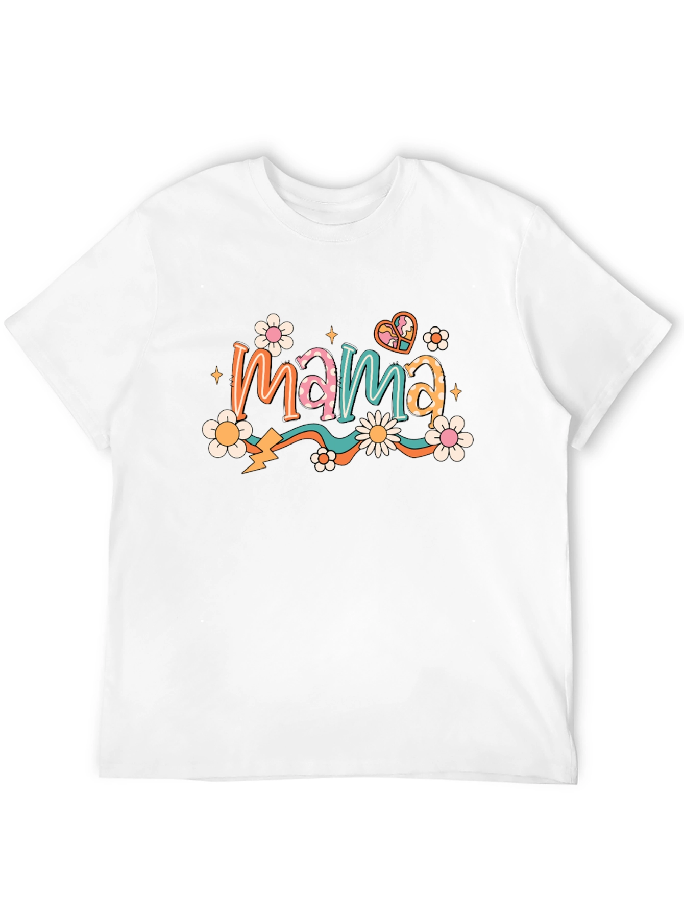 Retro Mama T-Shirt - Black Floral Graphic