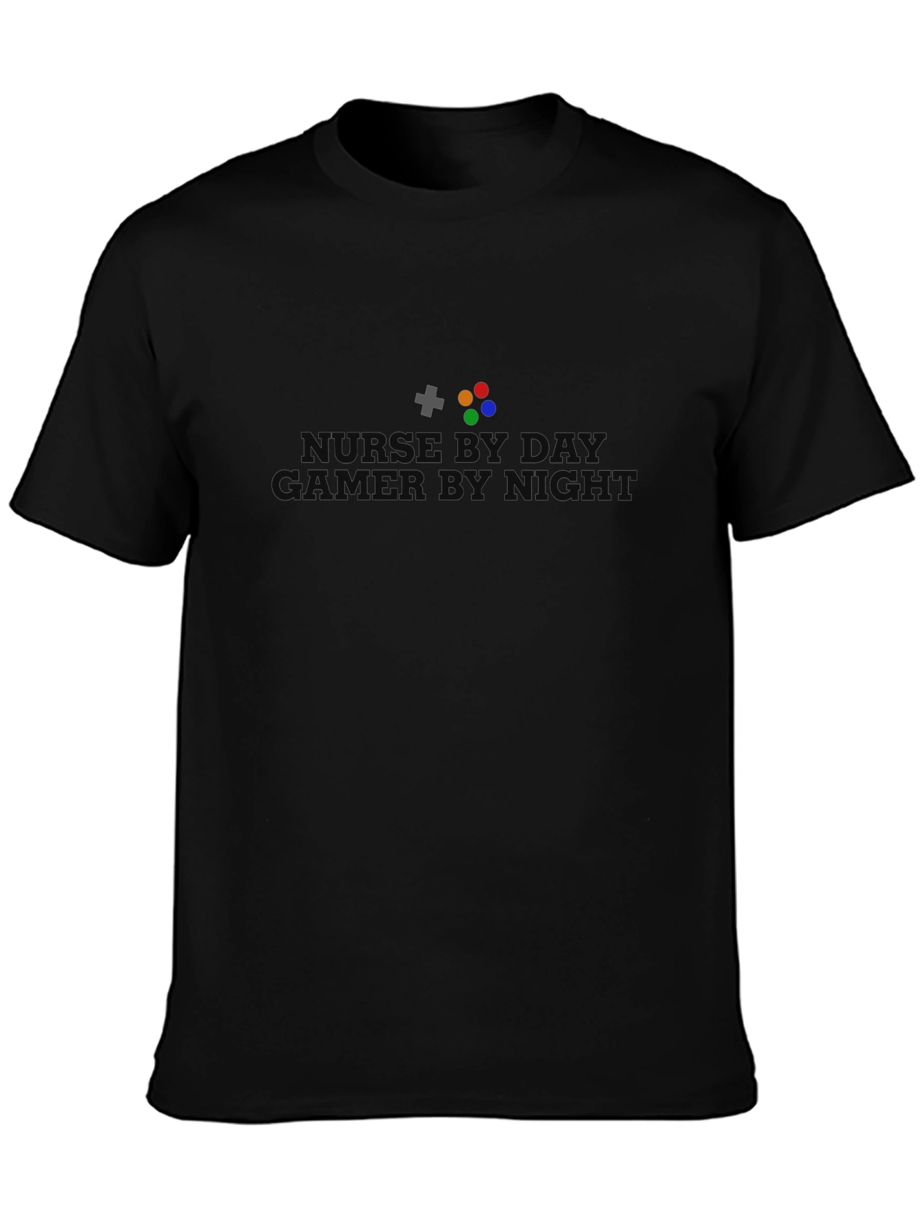 Nurse By Day Gamer By Night Black T-Shirt