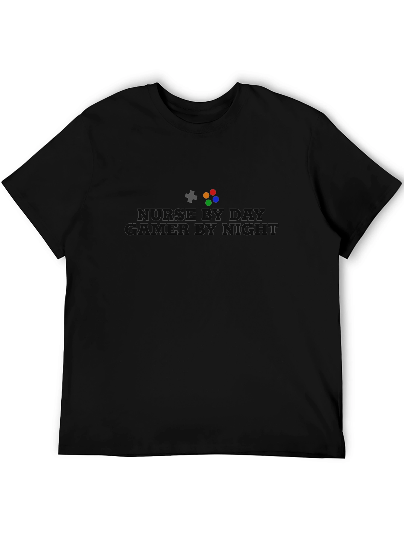 Nurse By Day Gamer By Night Black T-Shirt