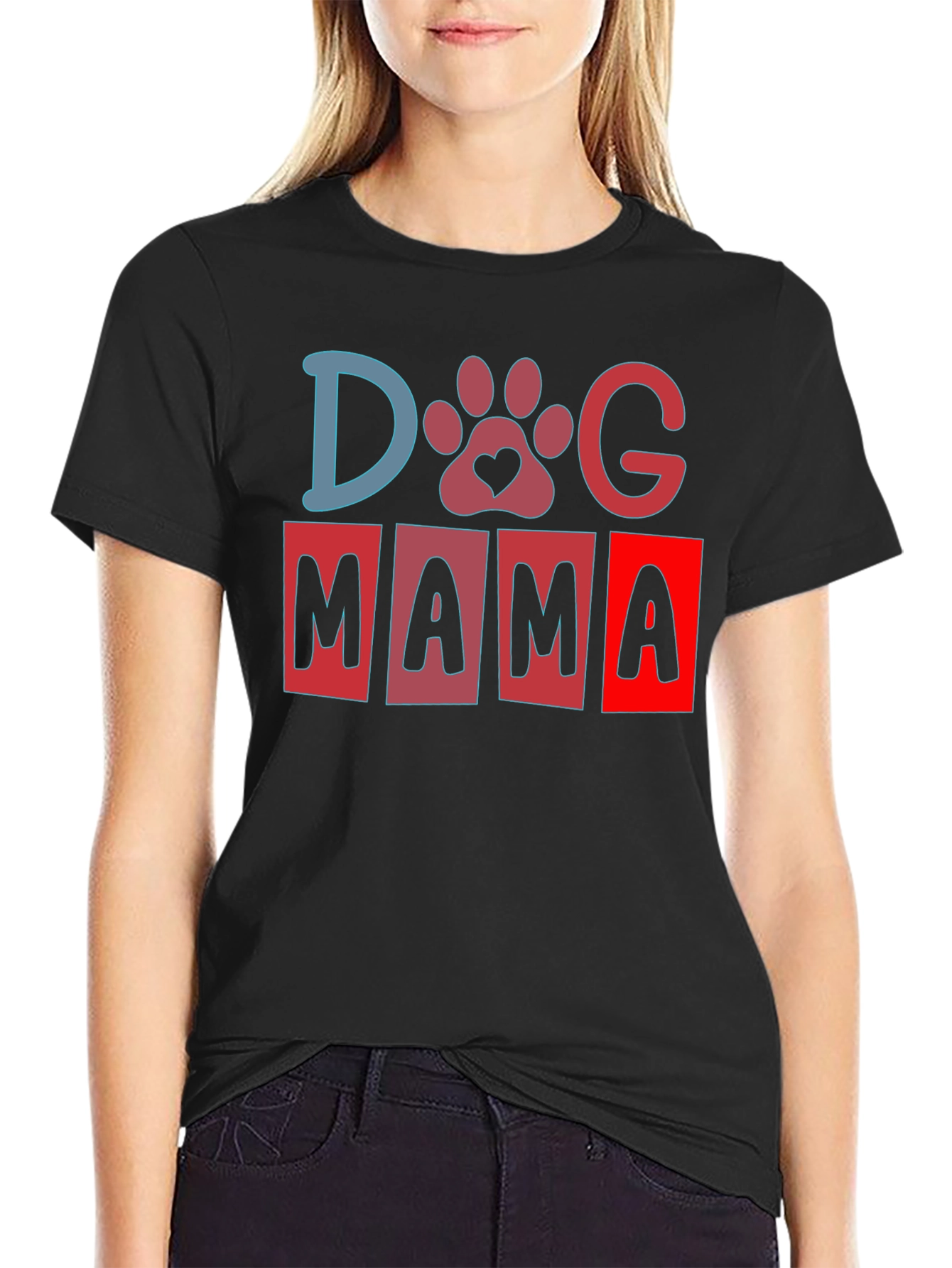 Dog Mama T-Shirt - Paw Print Love