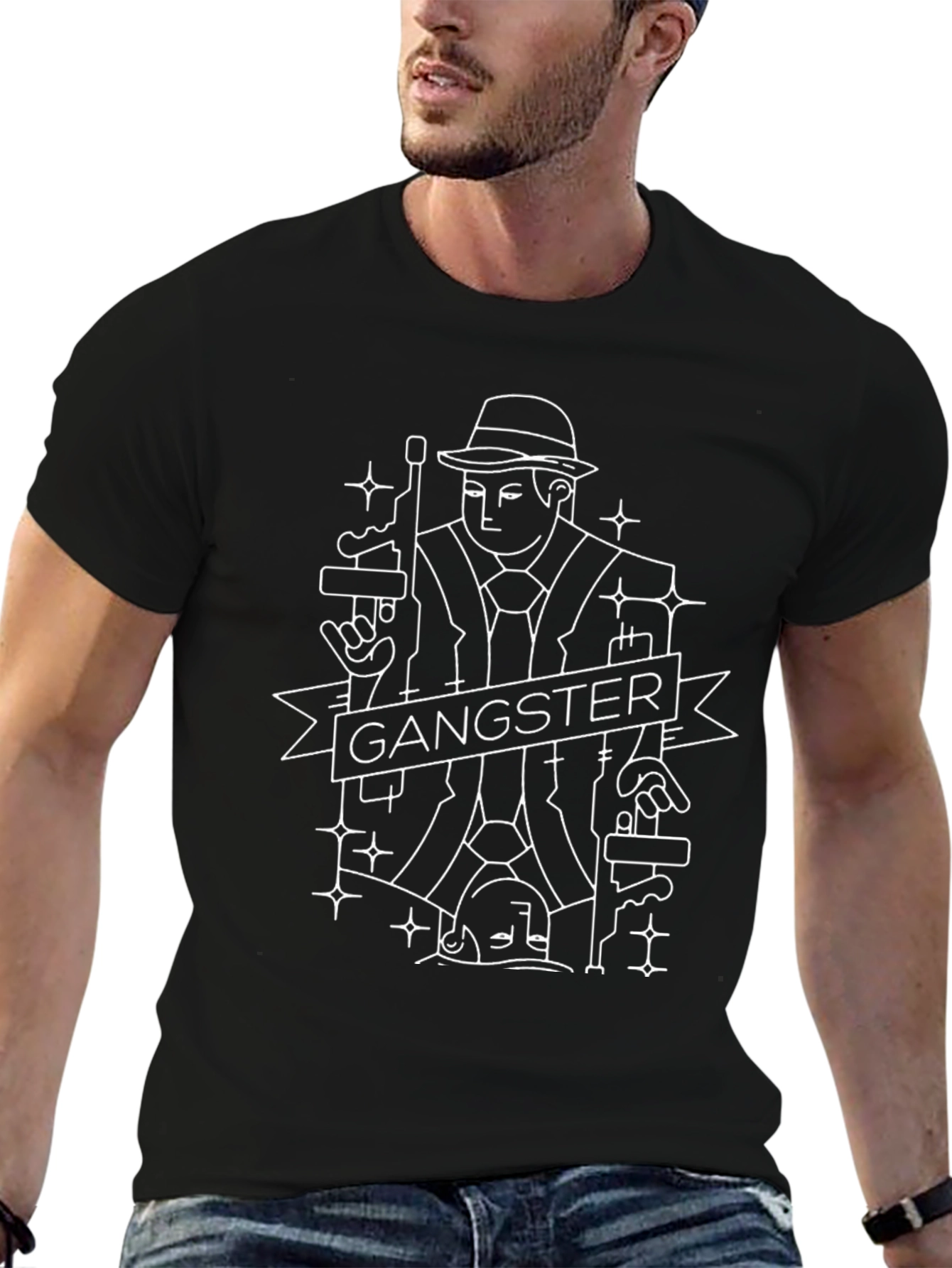 Gangster Graphic T-Shirt - Cool Novelty Tee