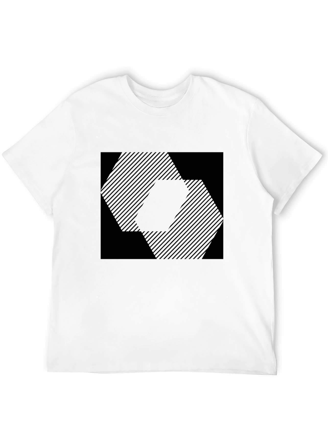 Geometric Patterned Black T-Shirt