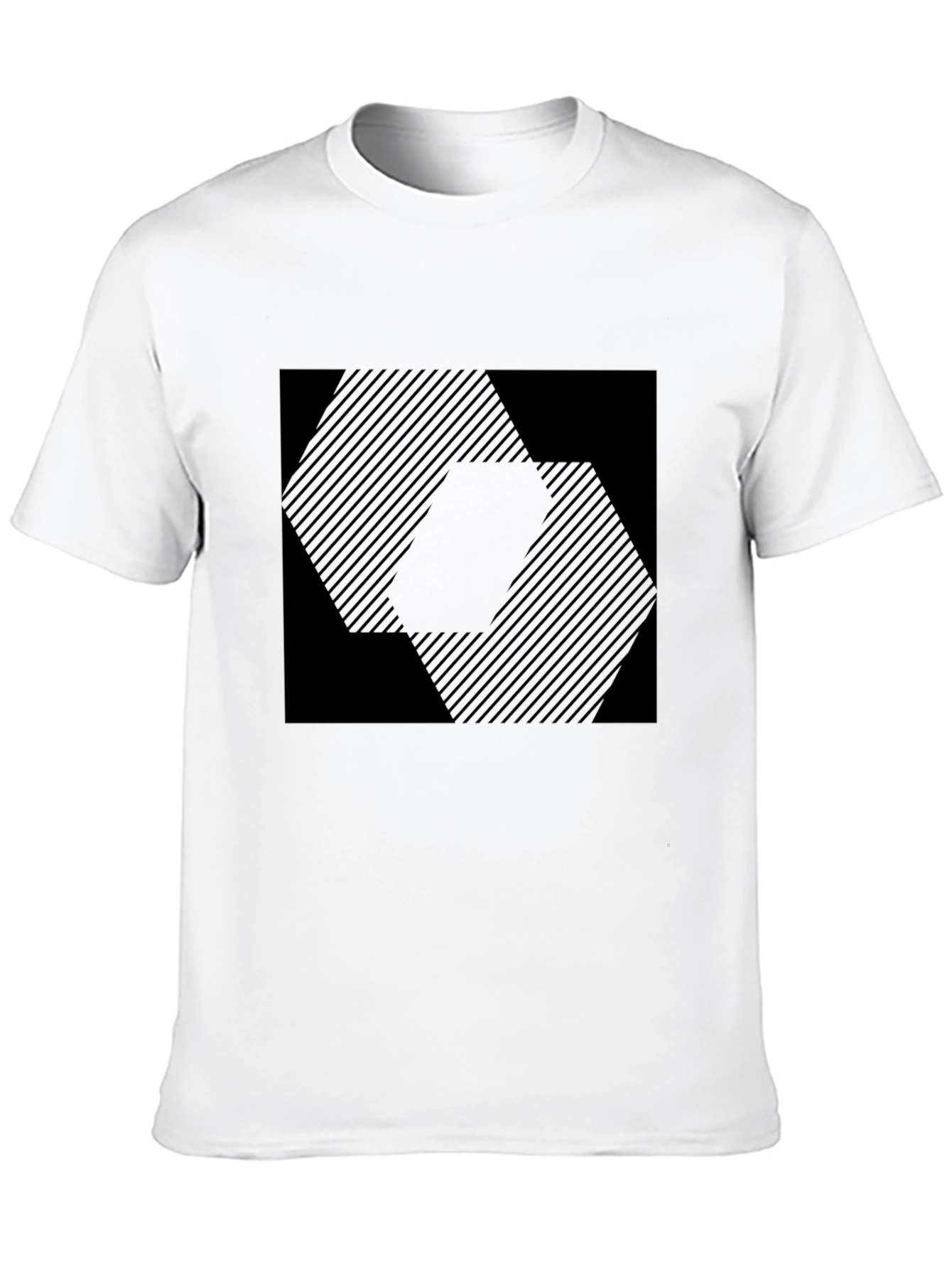 Geometric Patterned Black T-Shirt