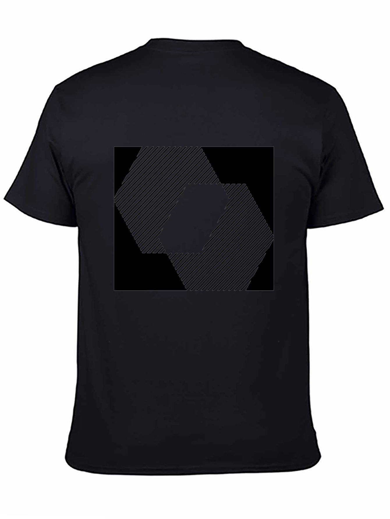 Geometric Patterned Black T-Shirt