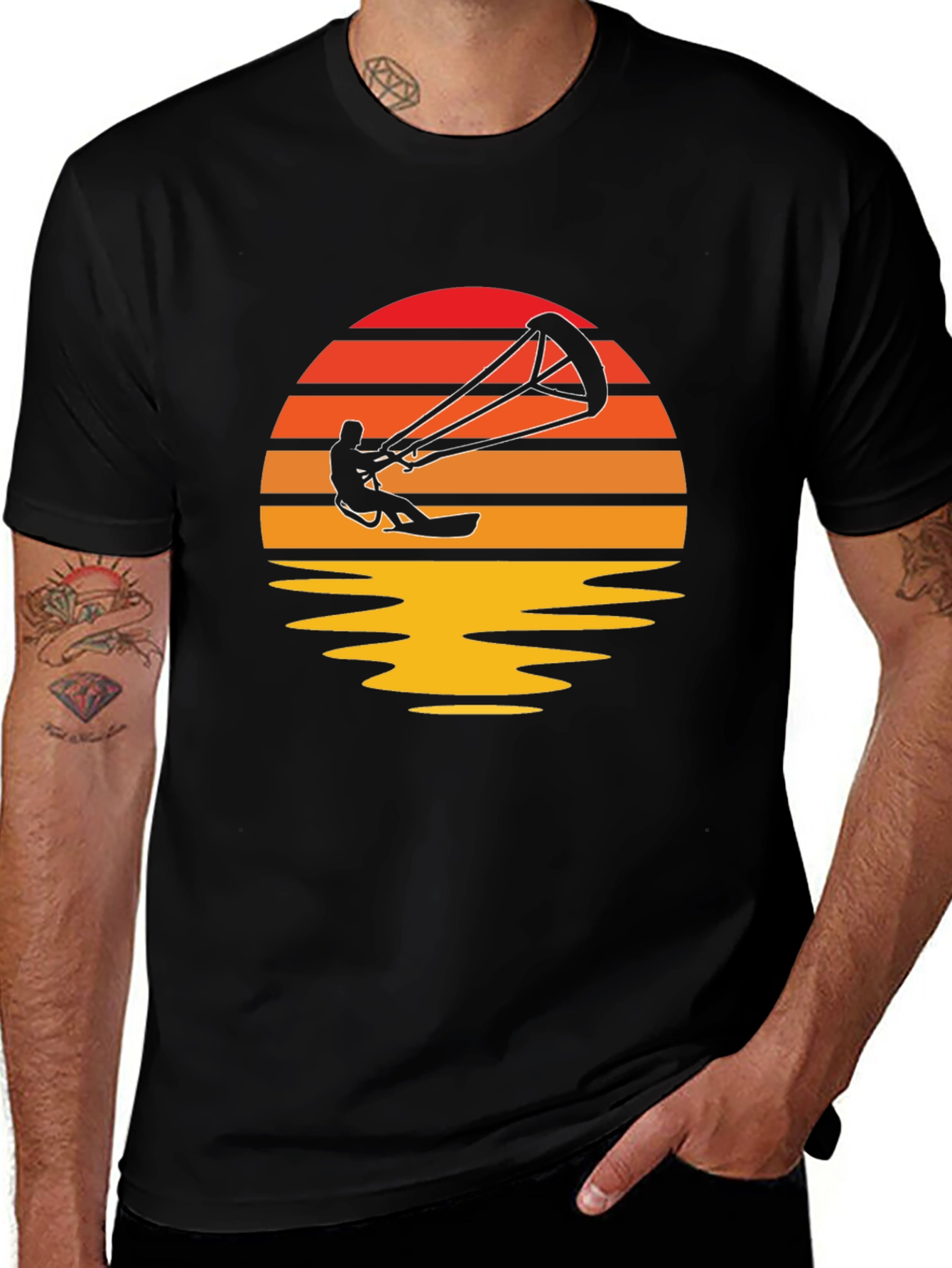 Kitesurfing Sunset Graphic T-Shirt