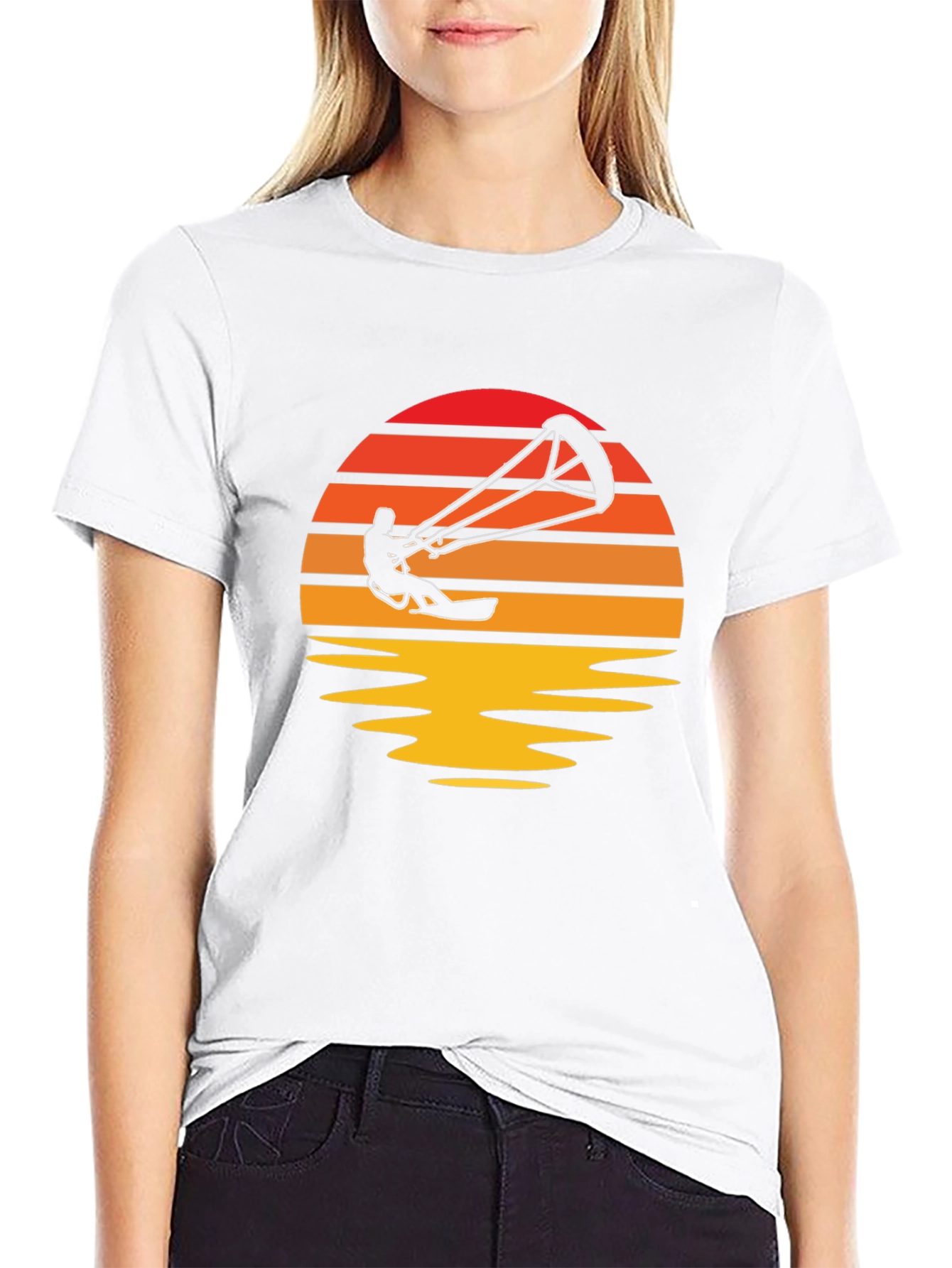 Kitesurfing Sunset Graphic T-Shirt