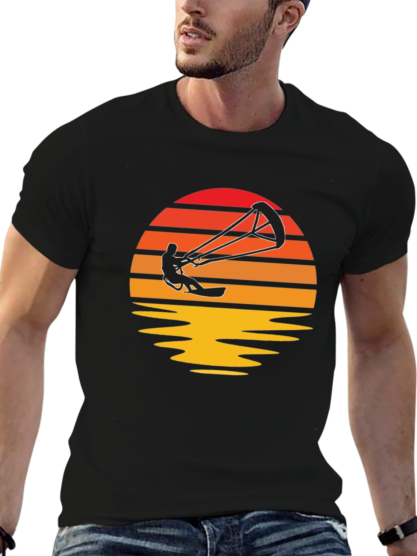 Kitesurfing Sunset Graphic T-Shirt