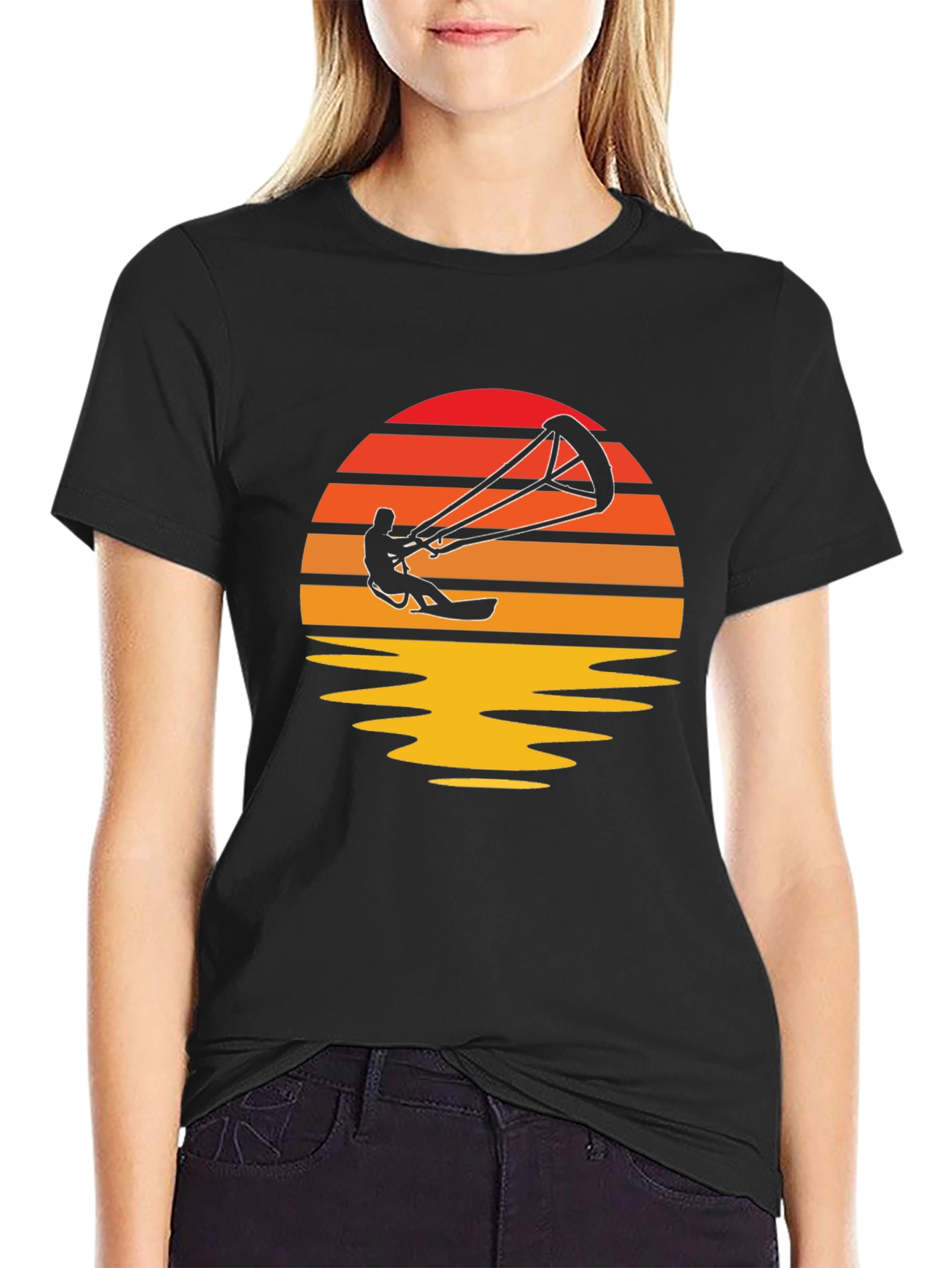 Kitesurfing Sunset Graphic T-Shirt