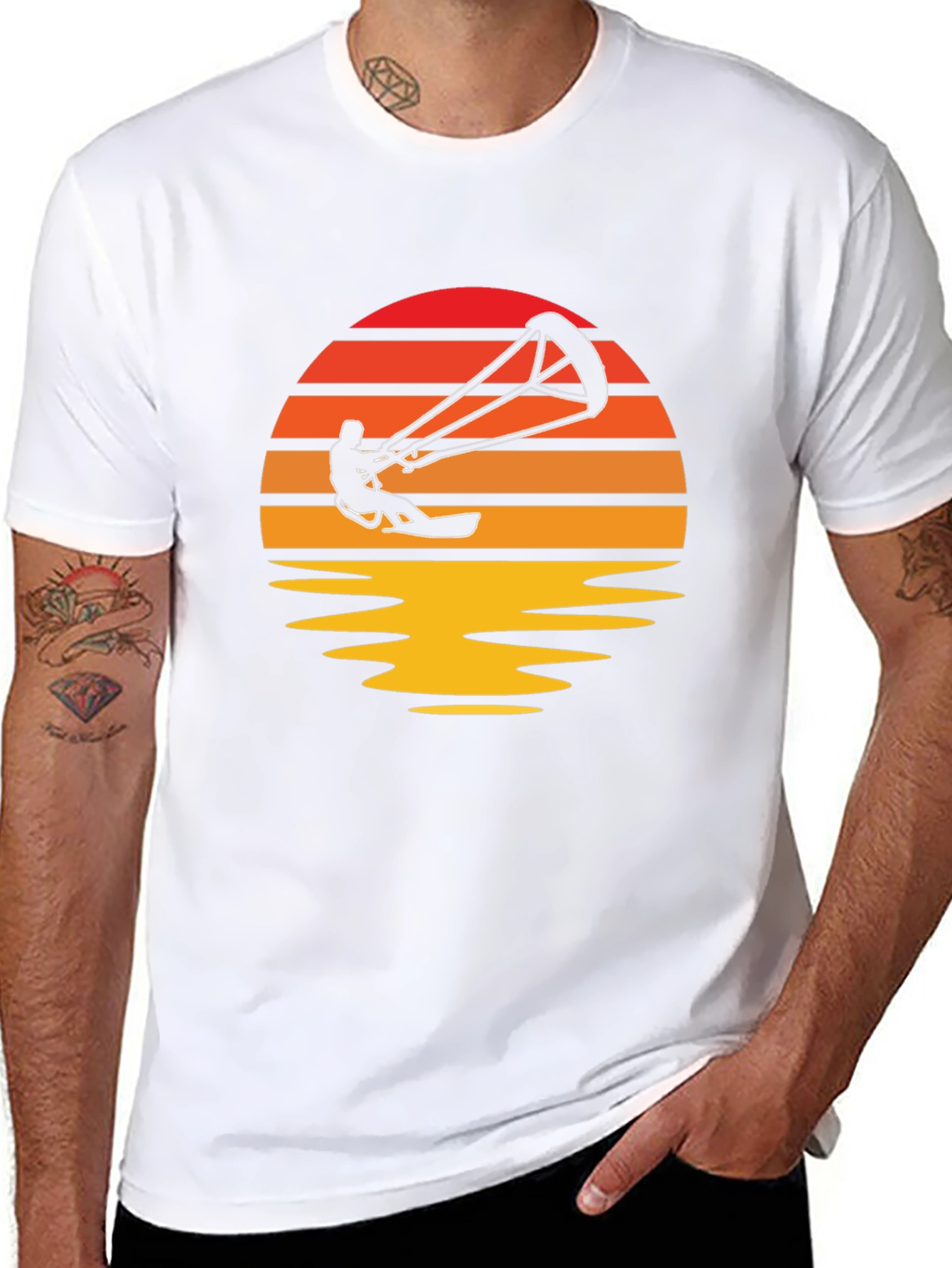 Kitesurfing Sunset Graphic T-Shirt