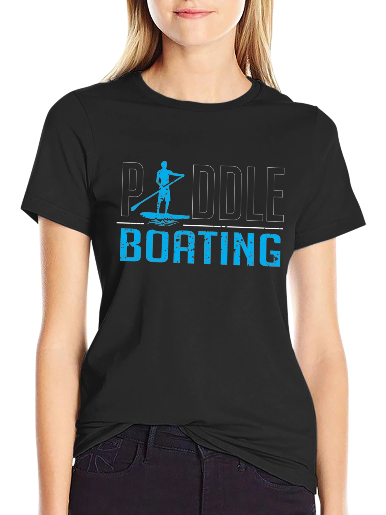 Paddle Boating T-Shirt - Black Graphic Tee