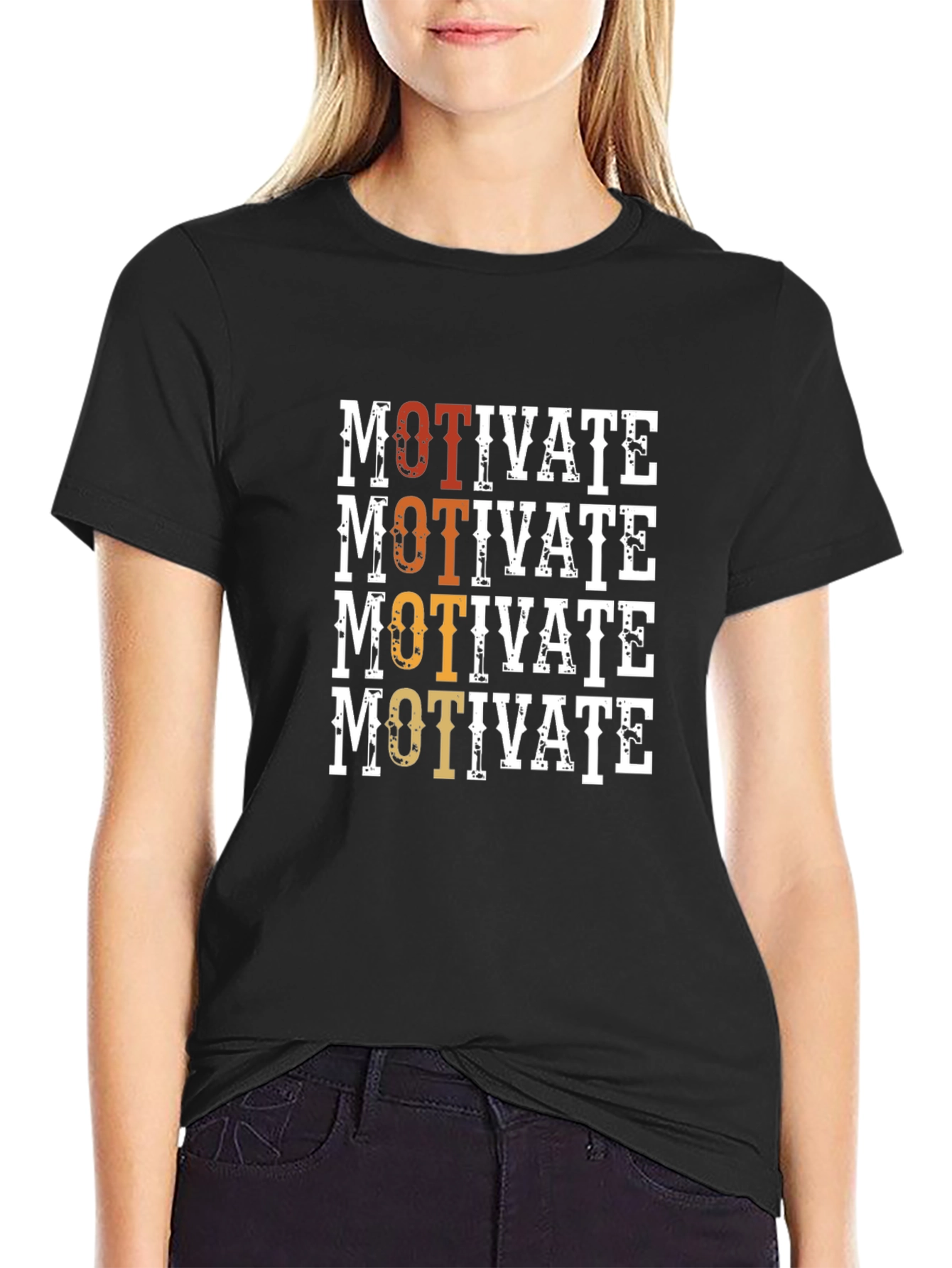 Motivate Graphic T-Shirt - Black Motivational Design