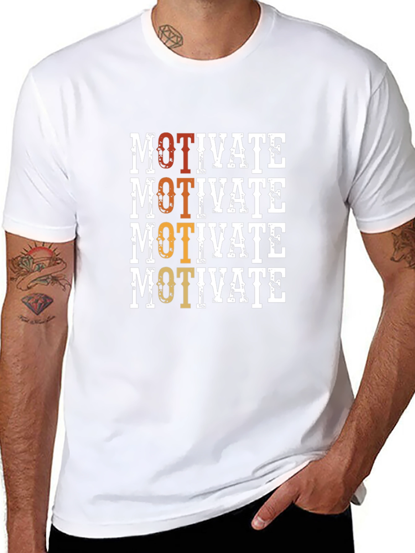 Motivate Graphic T-Shirt - Black Motivational Design