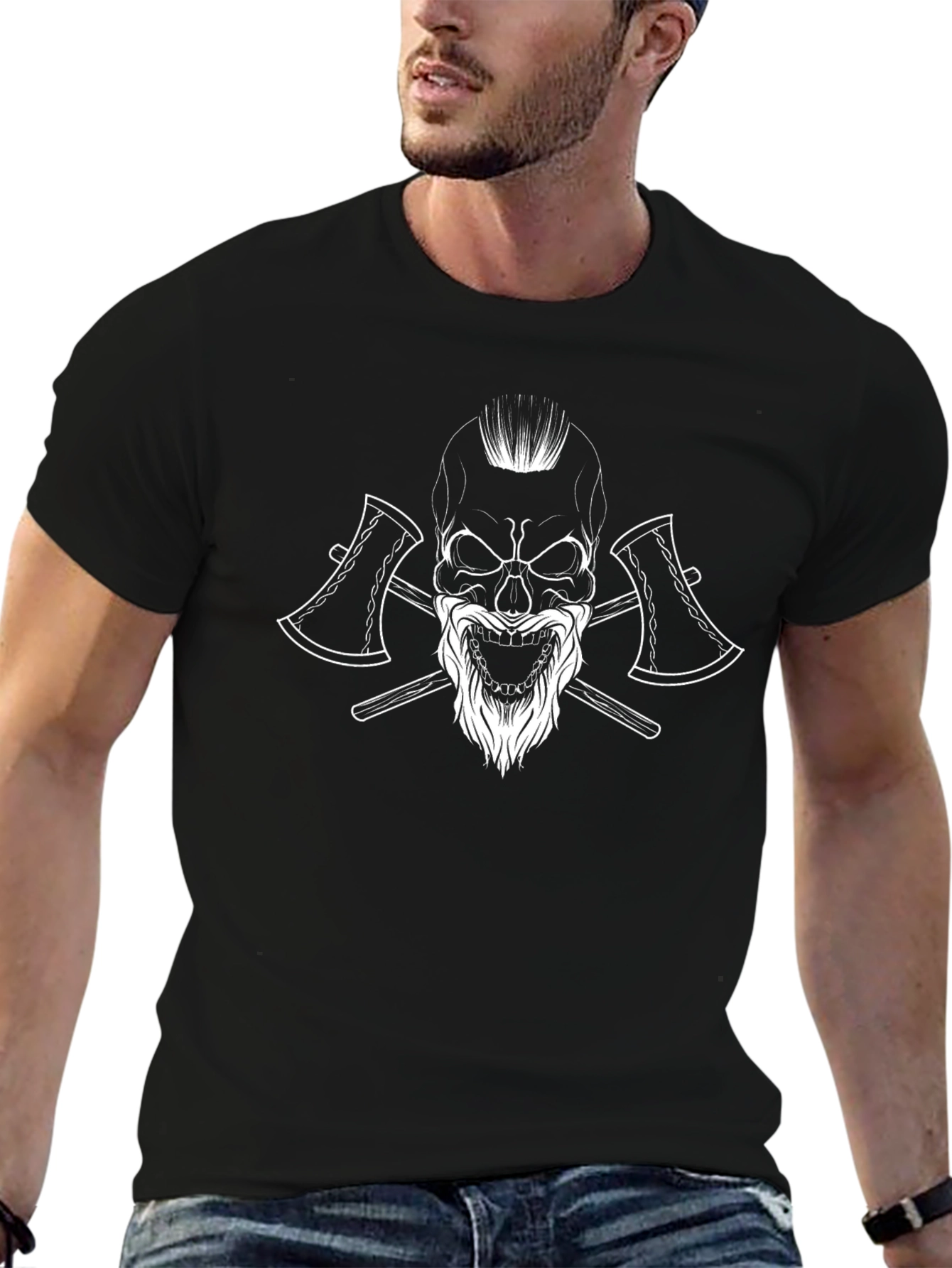 Skull Viking Axe Graphic Tee
