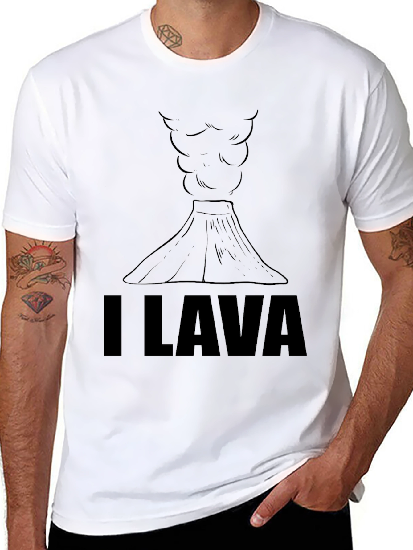 I Lava You Black T-Shirt - Volcano Graphic Tee
