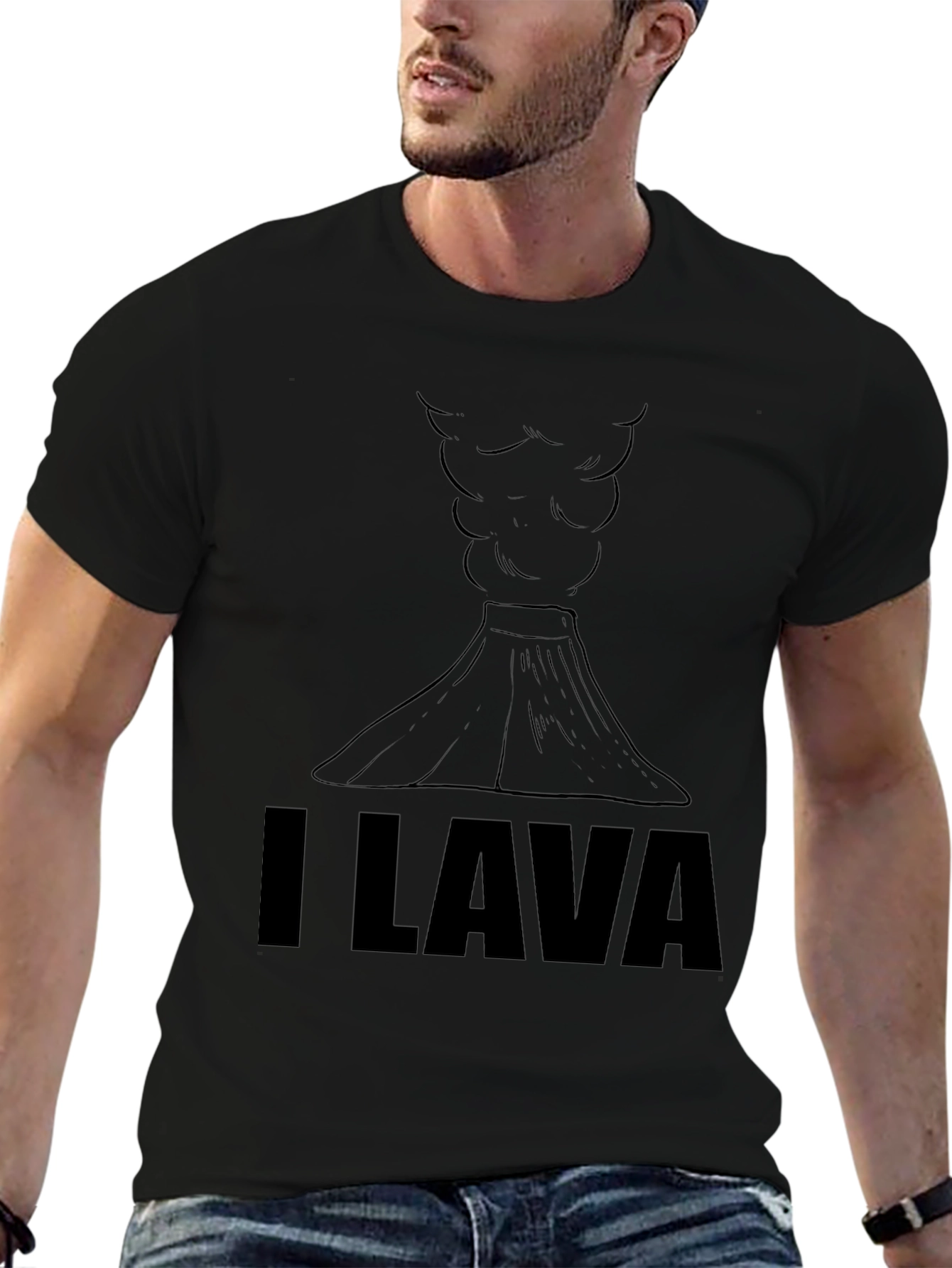 I Lava You Black T-Shirt - Volcano Graphic Tee