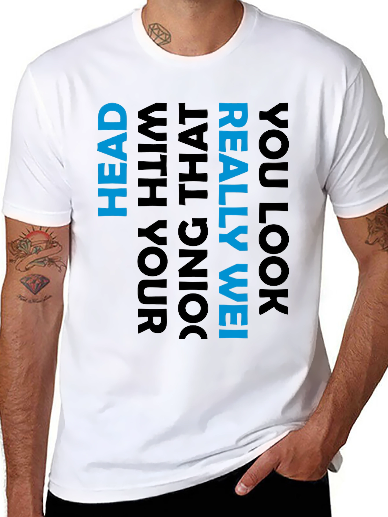 Humorous Slogan Graphic Tee - Black