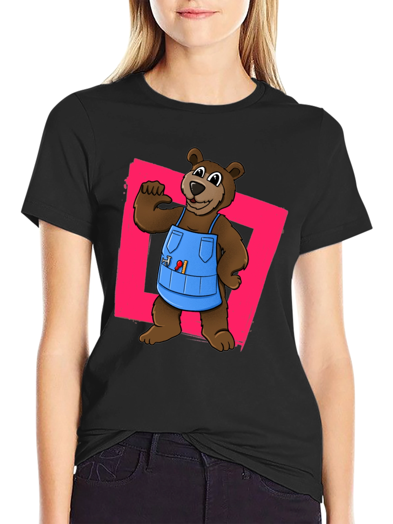 Bear Carpenter T-Shirt - Black Cotton Tee