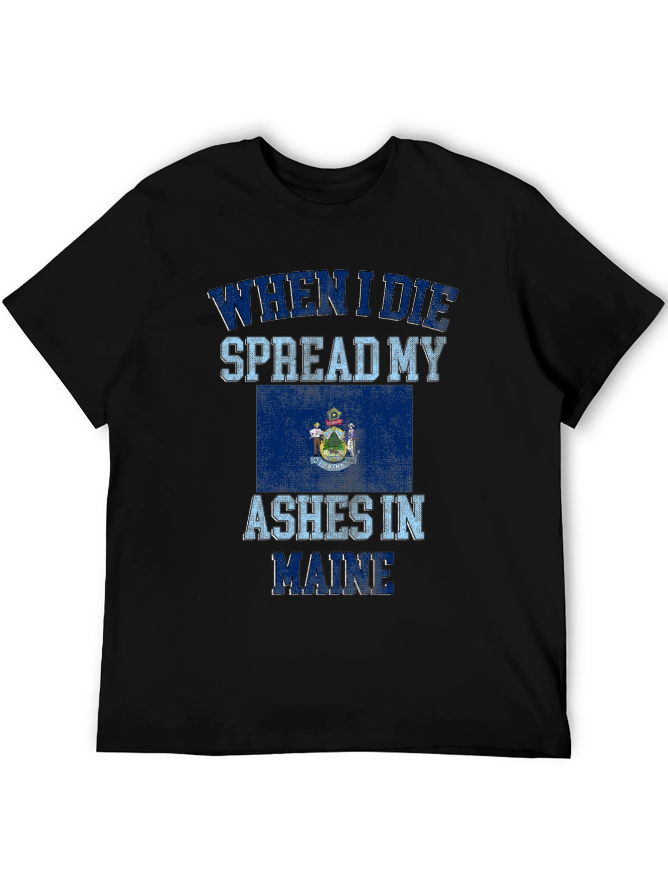 Maine State Flag Novelty Graphic T-Shirt