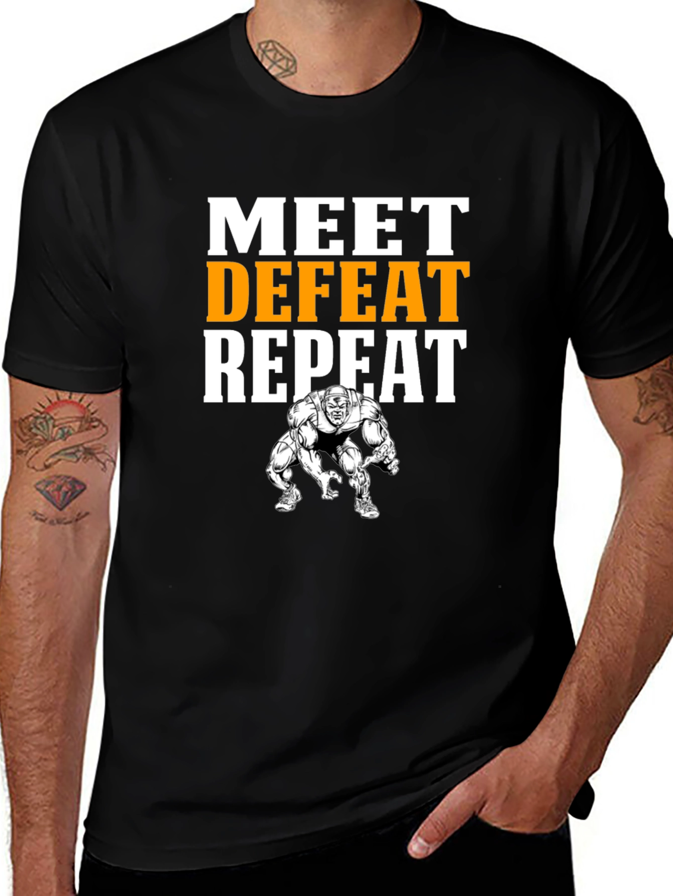 Meet Defeat Repeat Graphic T-Shirt