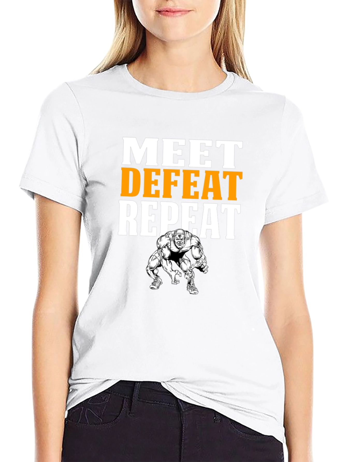 Meet Defeat Repeat Graphic T-Shirt