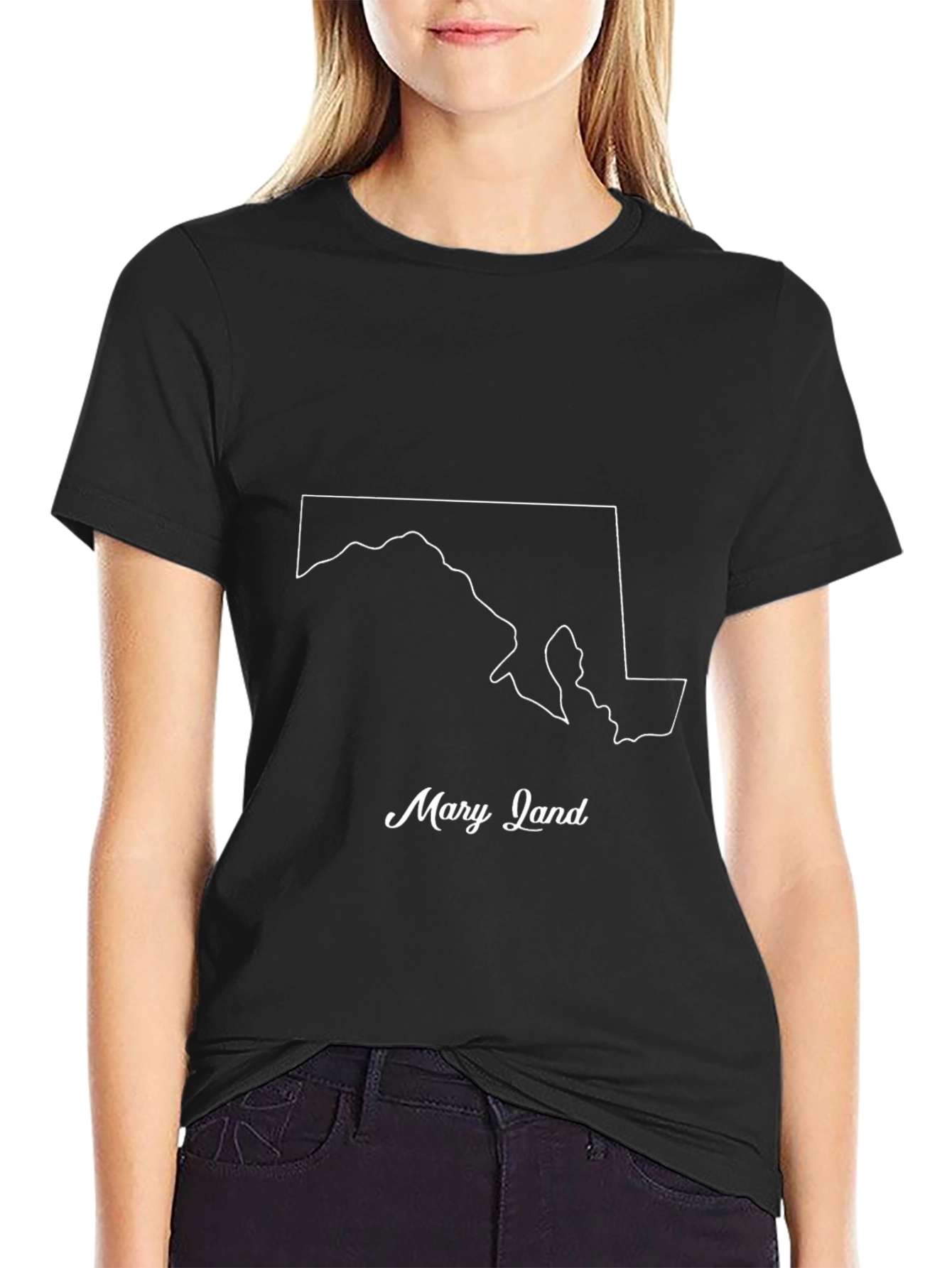 Maryland State Outline Graphic T-Shirt