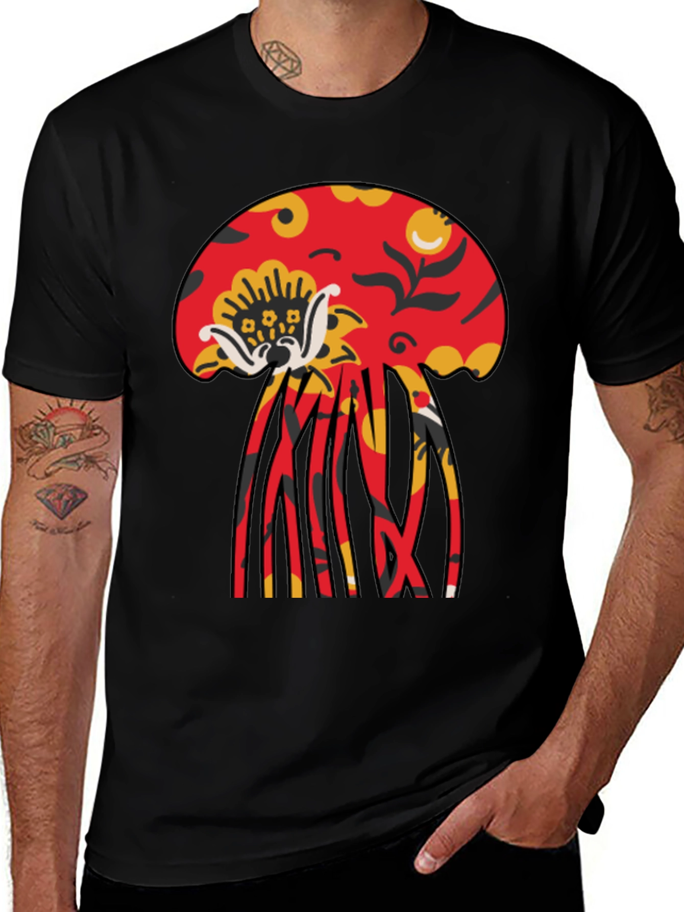 Bold Jellyfish Graphic Black T-Shirt