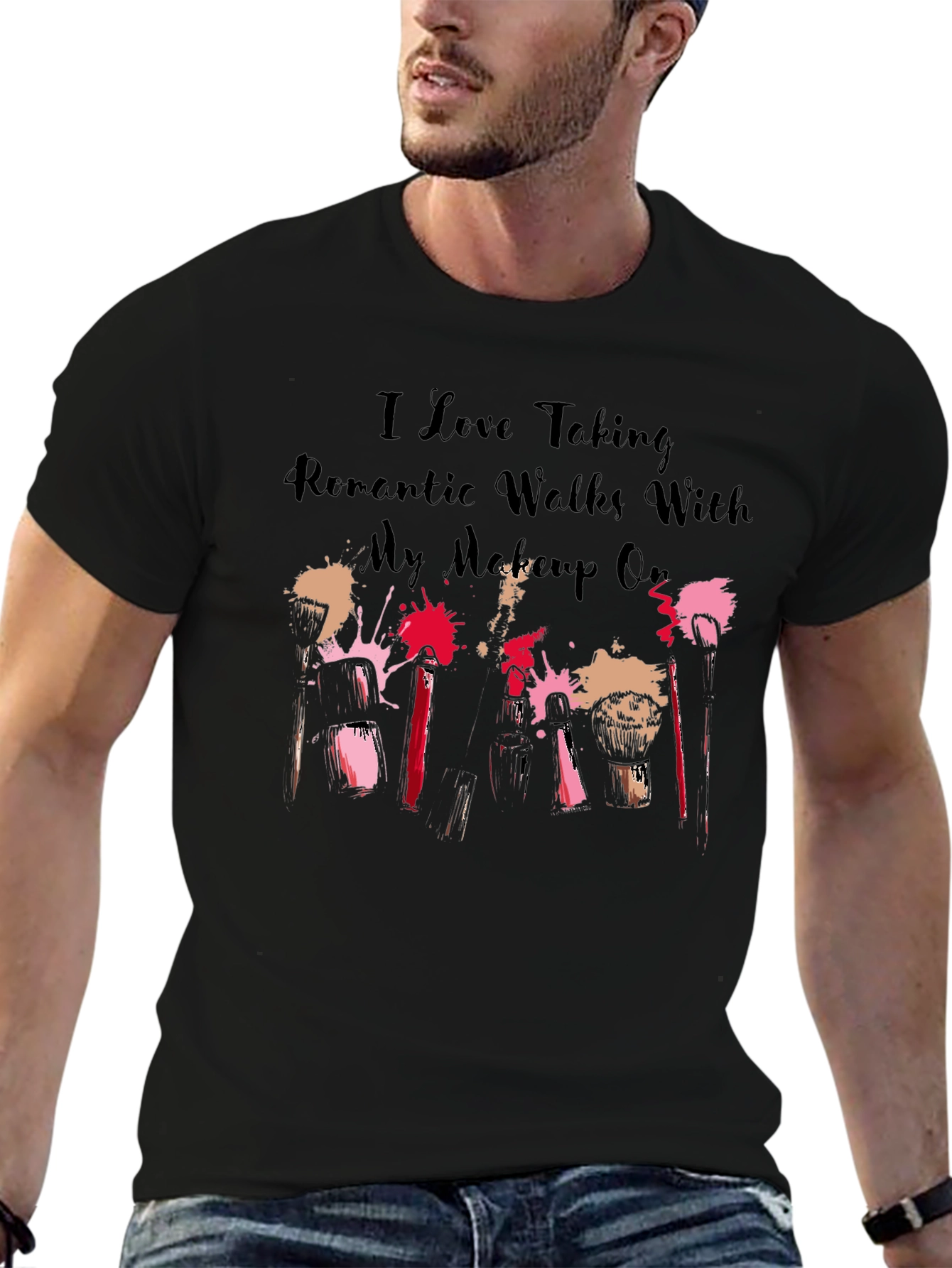 Romantic Walks Makeup T-Shirt - Black