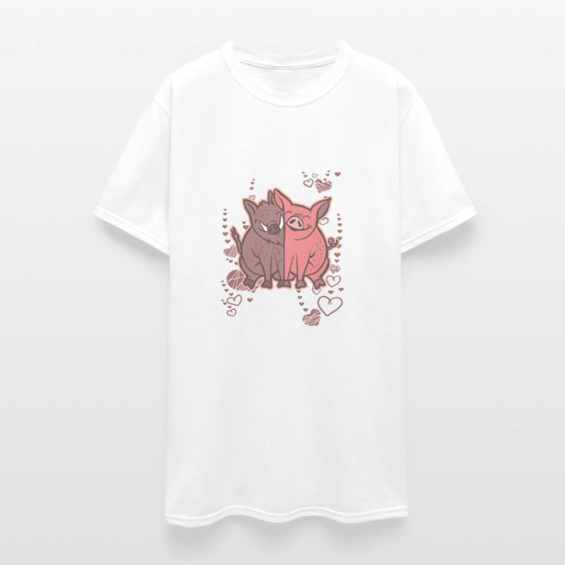 Pigs dear wild boar domestic pig