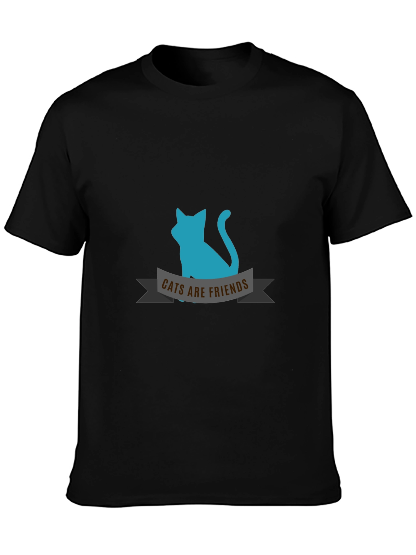 Cats Are Friends Graphic Tee - Black