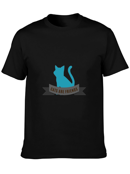Cats Are Friends Graphic Tee - Black