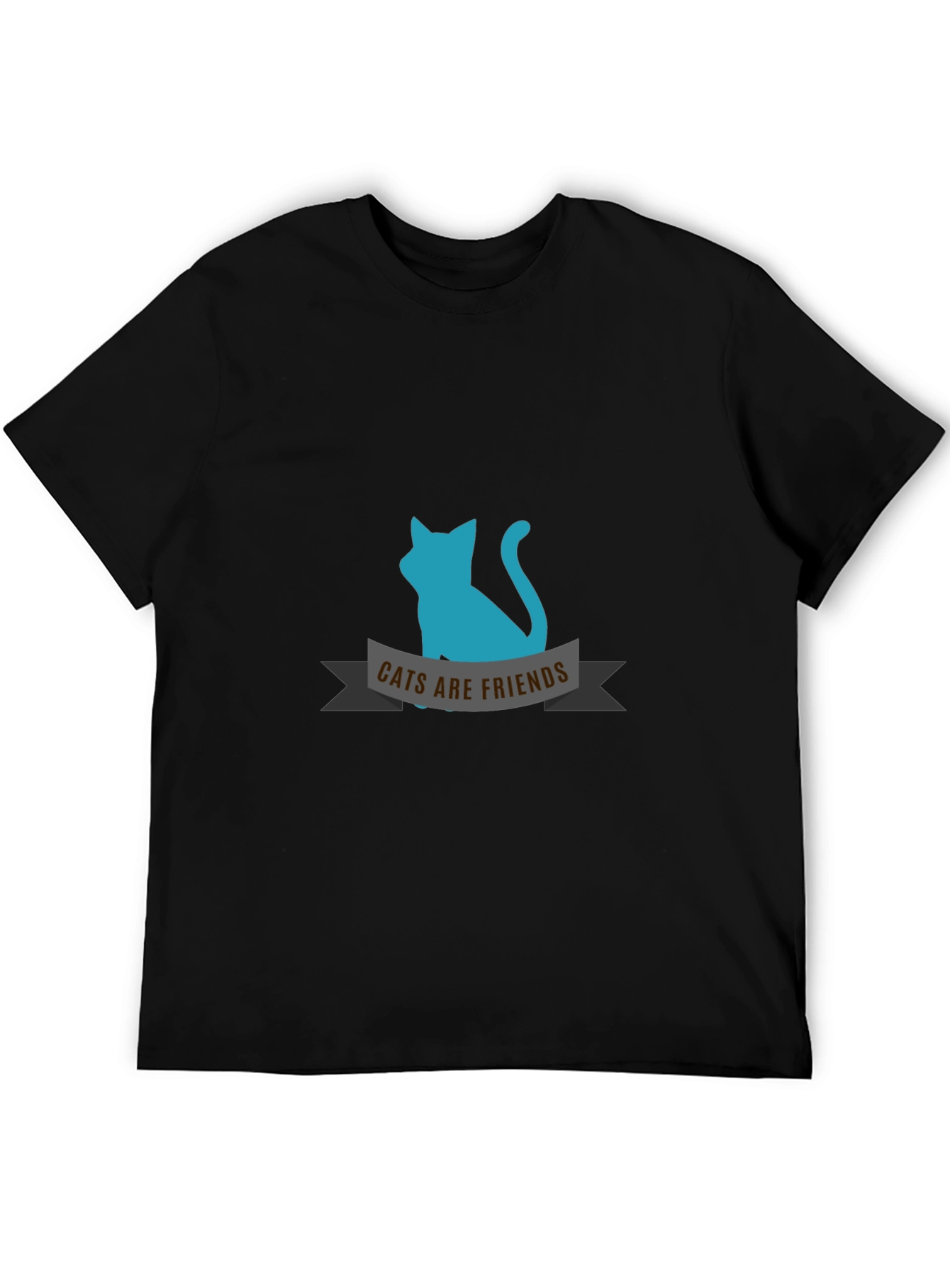 Cats Are Friends Graphic Tee - Black