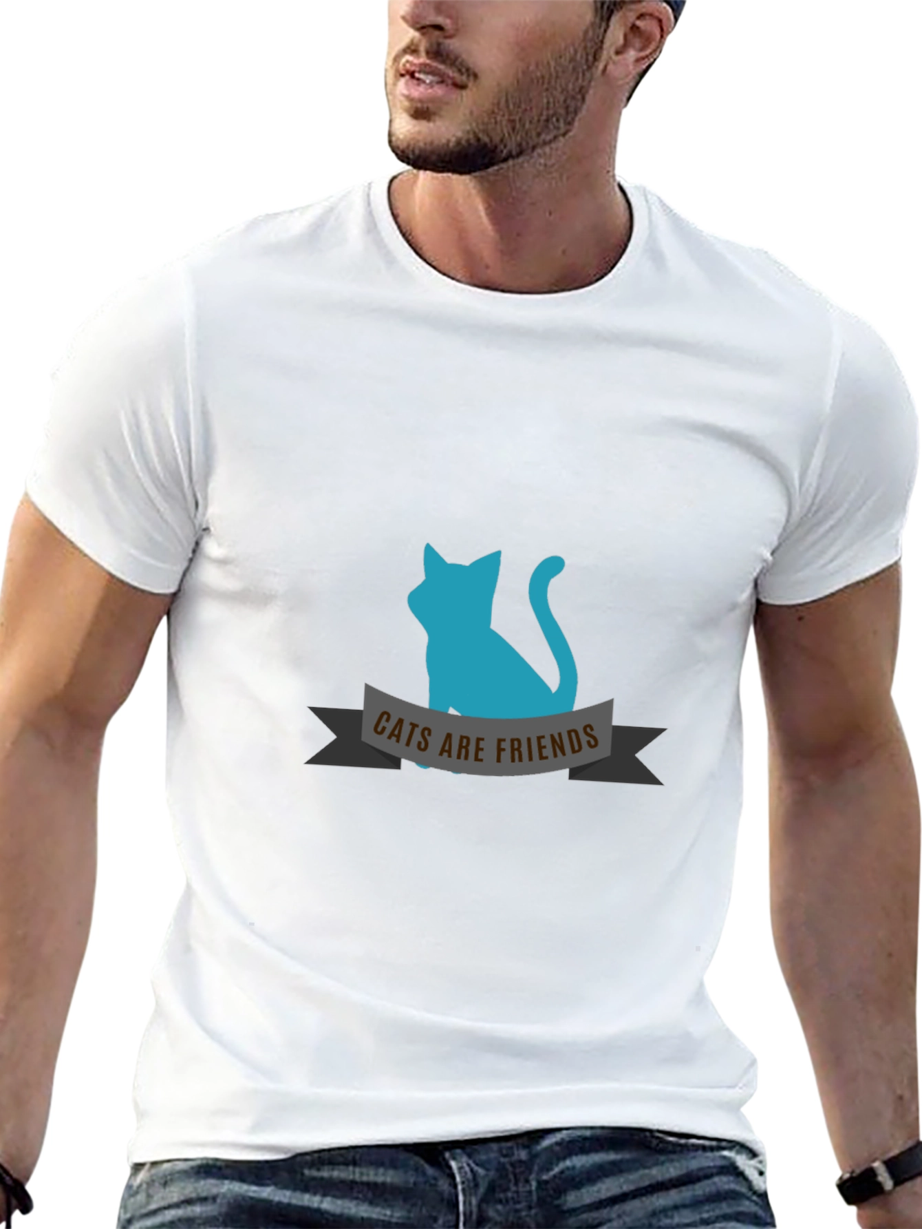 Cats Are Friends Graphic Tee - Black
