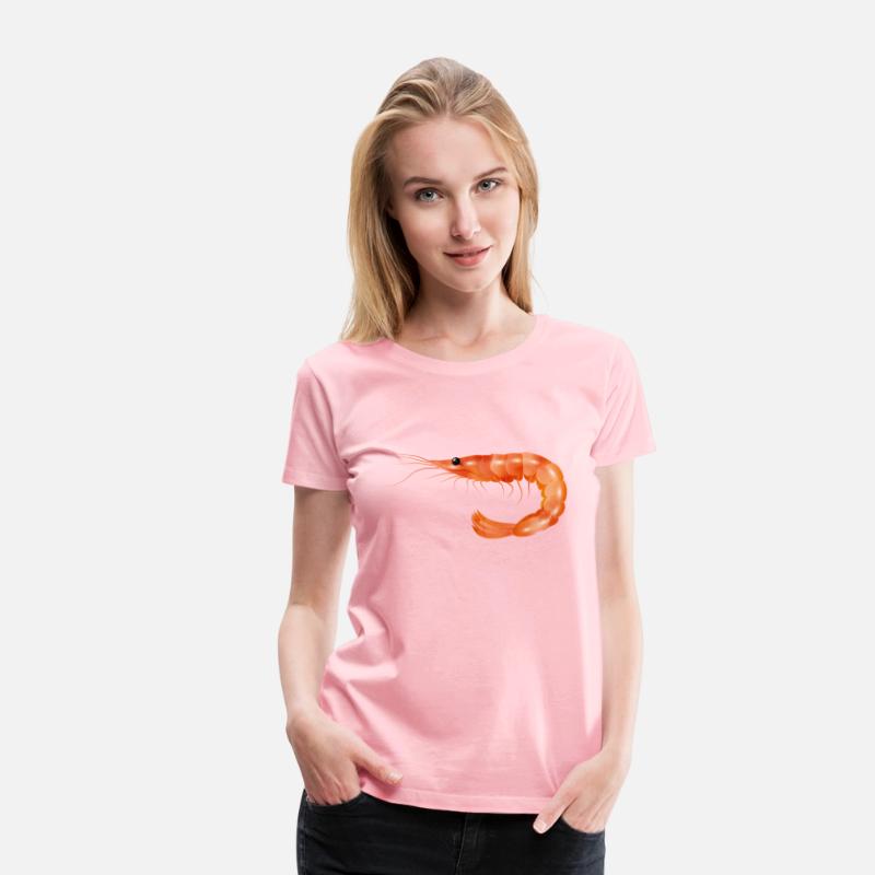 pink prawn or shrimp hand drawn